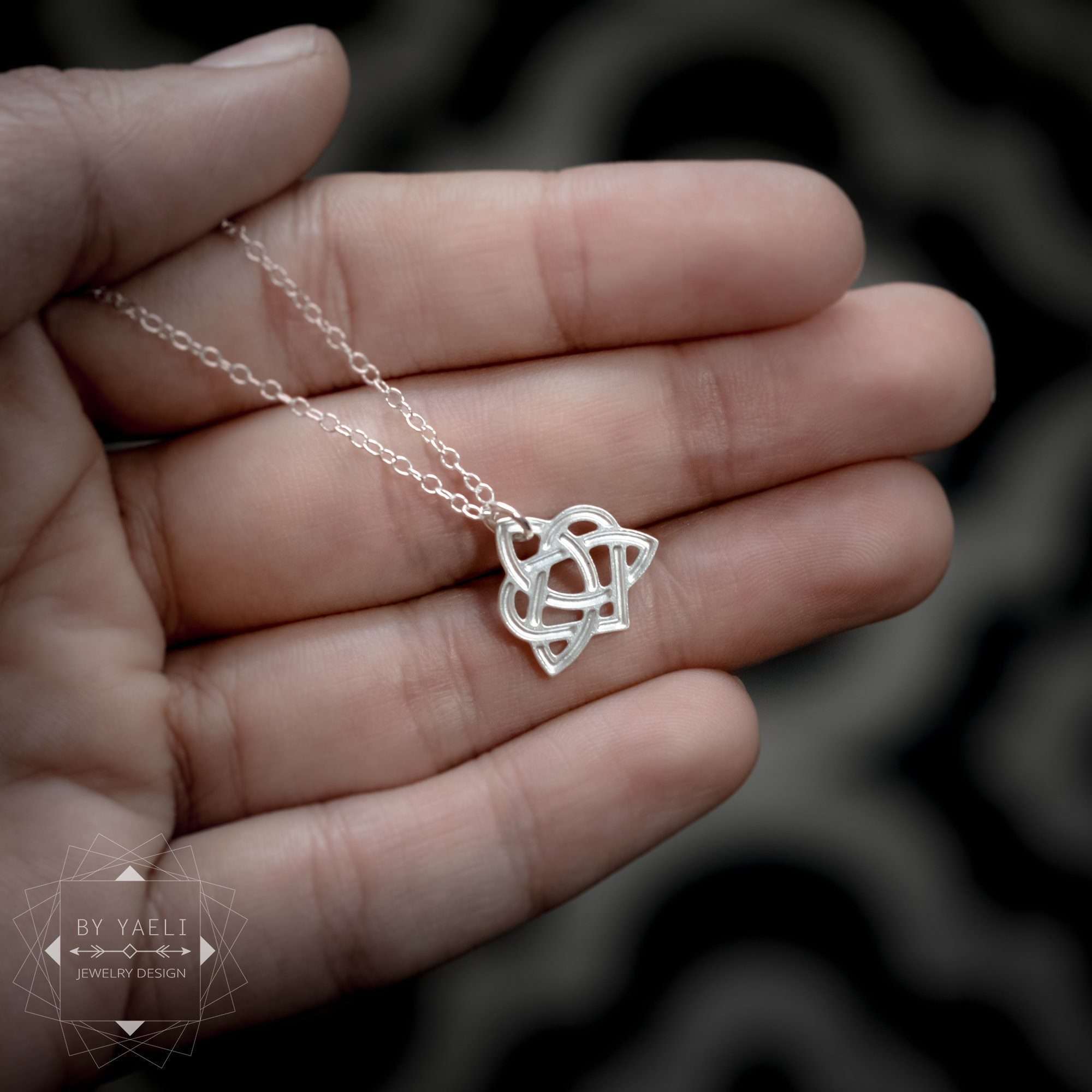 Celtic knot necklace, best friend gift,silver dainty friendship necklace