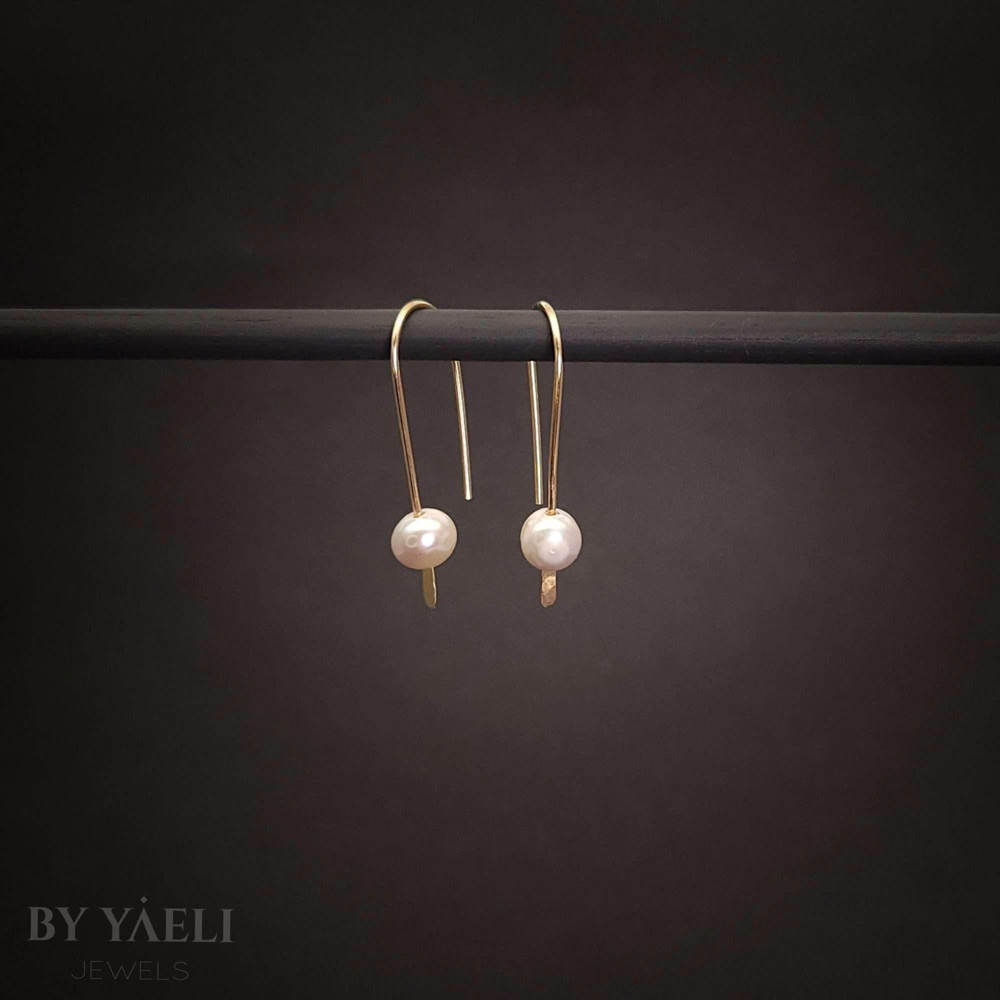 Handmade Pearl Earrings – Gold Filled Wire with Natural Pearls – Dainty and Elegant