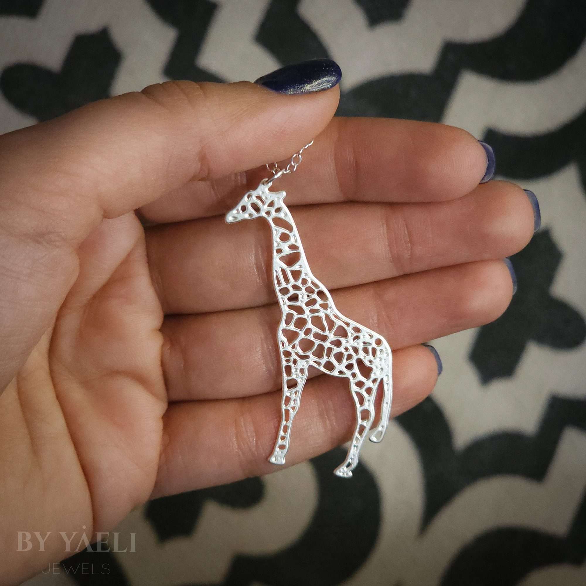 Giraffe necklace giraffe gift silver giraffe pendant 3 Giraffe necklace giraffe gift silver giraffe pendant - Image 3