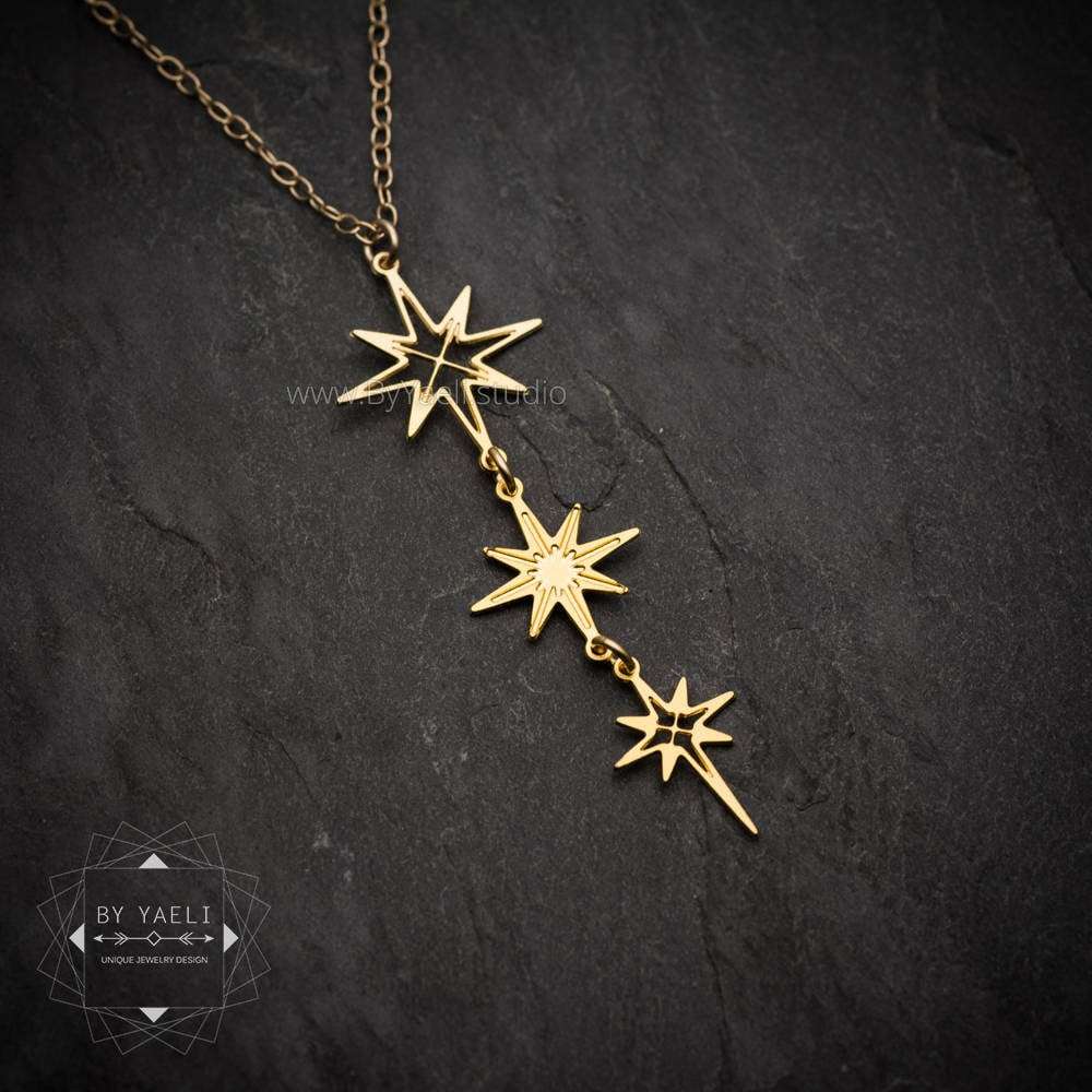 North star necklace celestial necklace dainty gold star necklace long necklace – Christmas gift