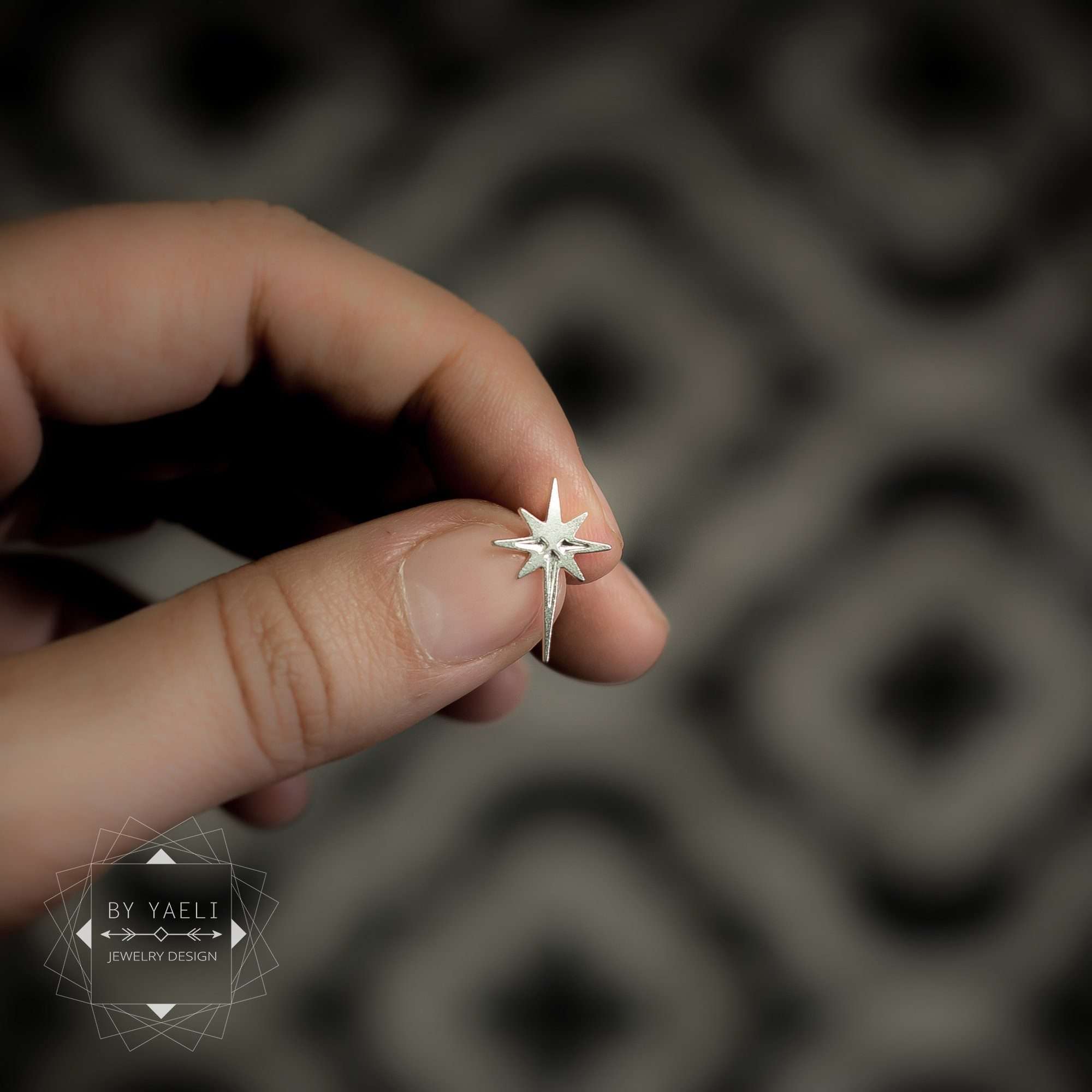 Star earrings spark earrings north star earrings silver star post earrings spark post Christmas gift