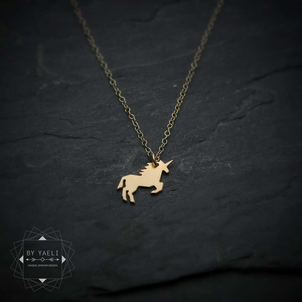 Unicorn necklace unicorn pendant tiny unicorn gold unicorn charm