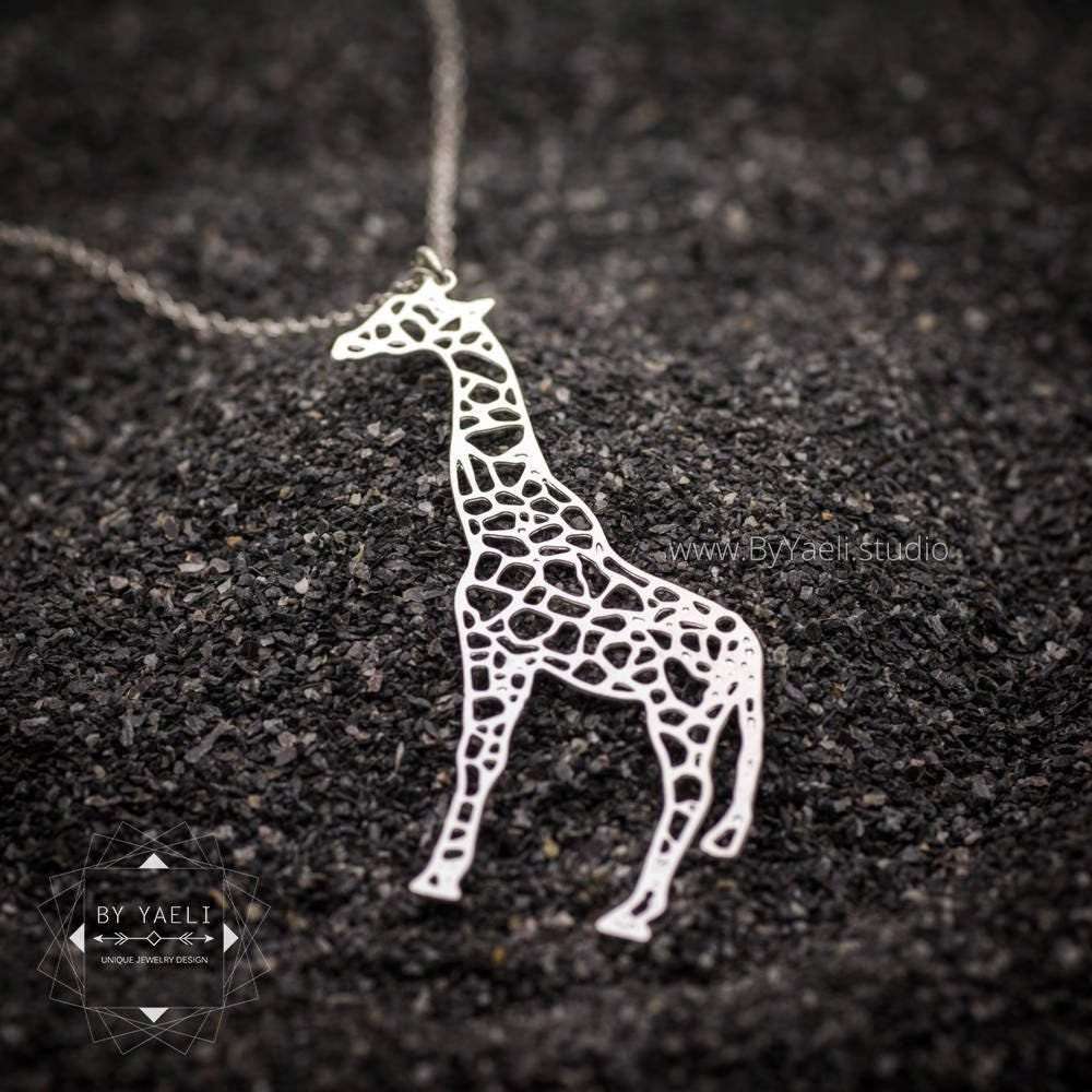 Giraffe necklace giraffe gift silver giraffe pendant