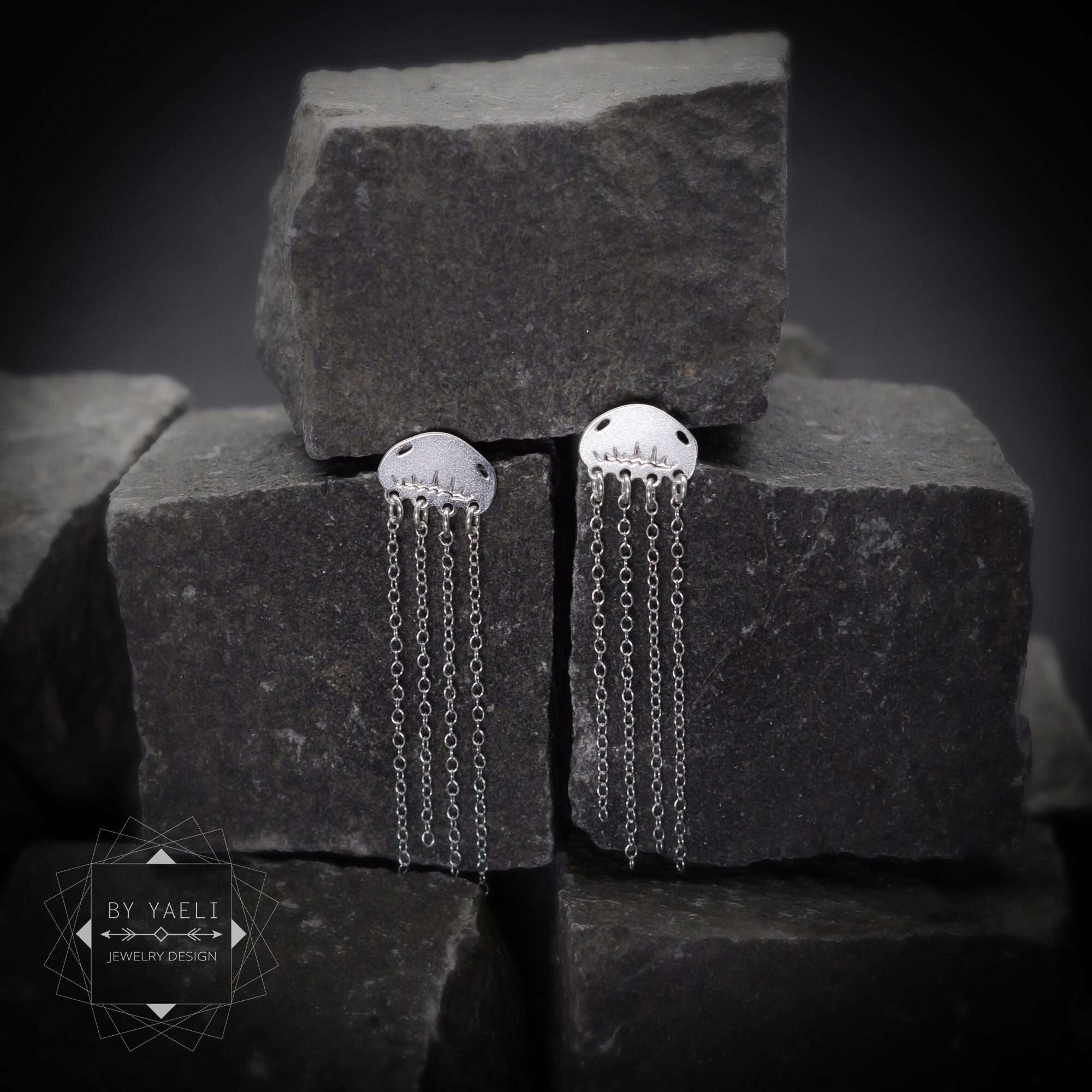 Jellyfish earrings jellyfish stud earrings silver jelly fish dangle earrings ocean earrings