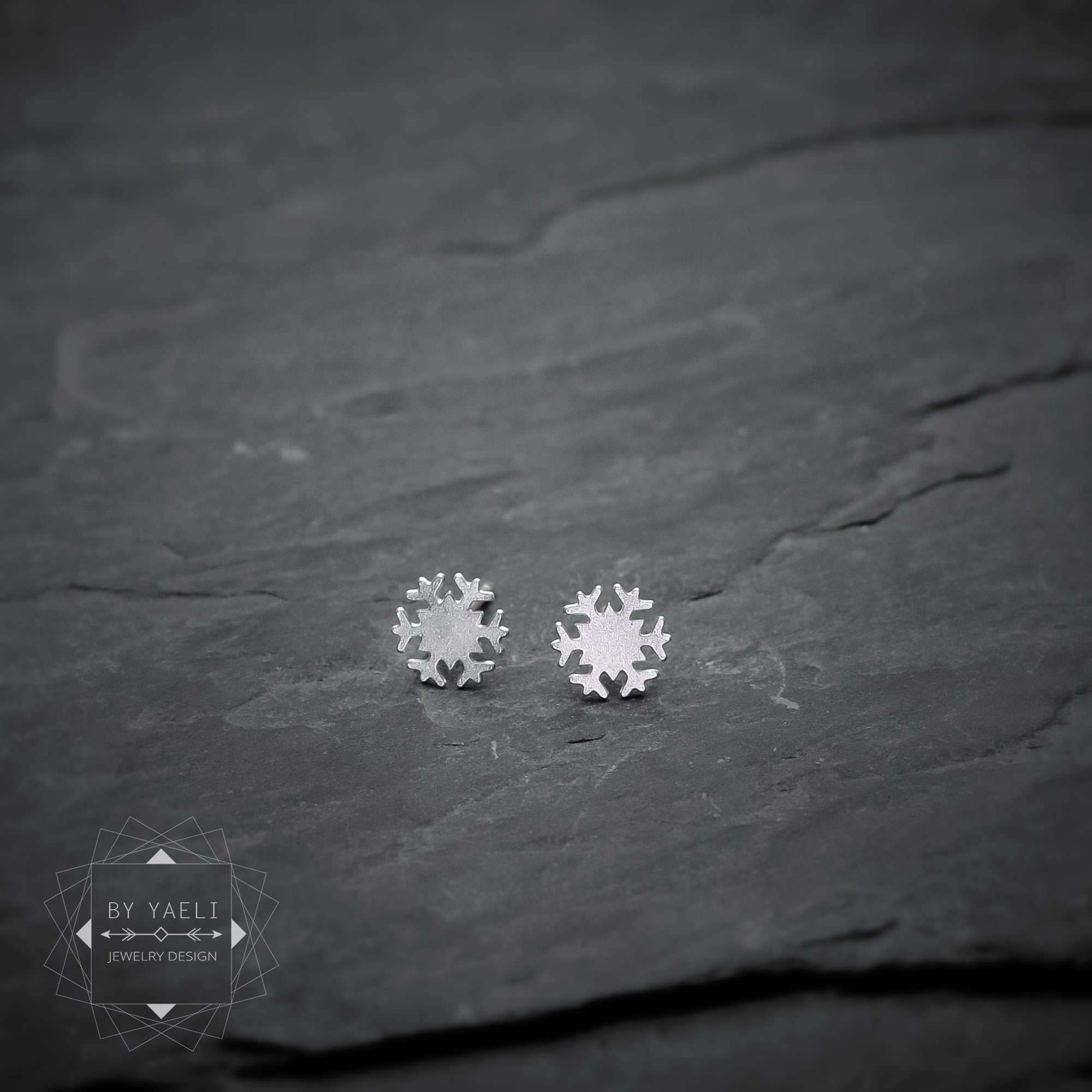 Snowflake earrings tiny snowflake post earrings silver snowflake stud earrings snow earrings