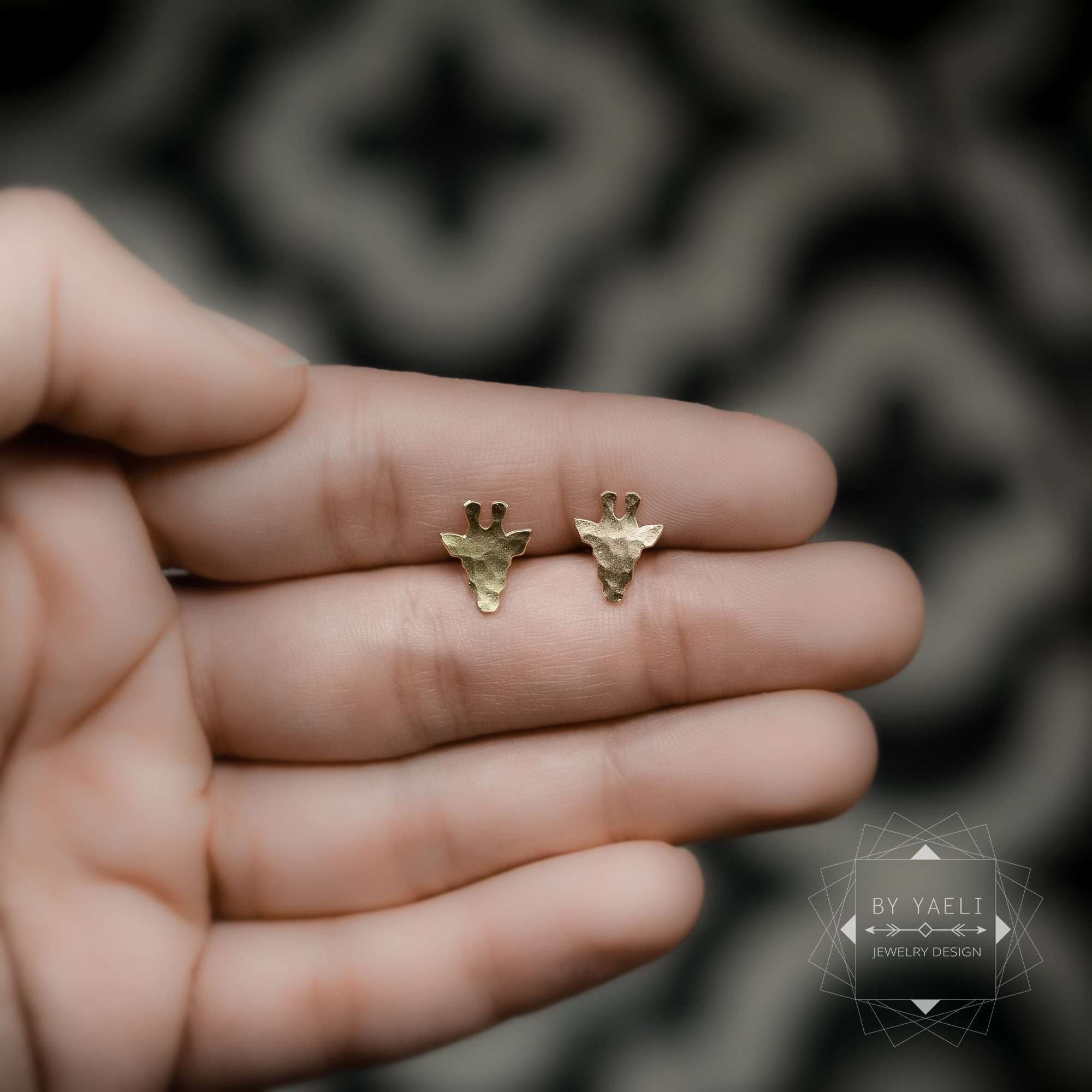 Giraffe earrings tiny giraffe stud earrings gold giraffe post earrings