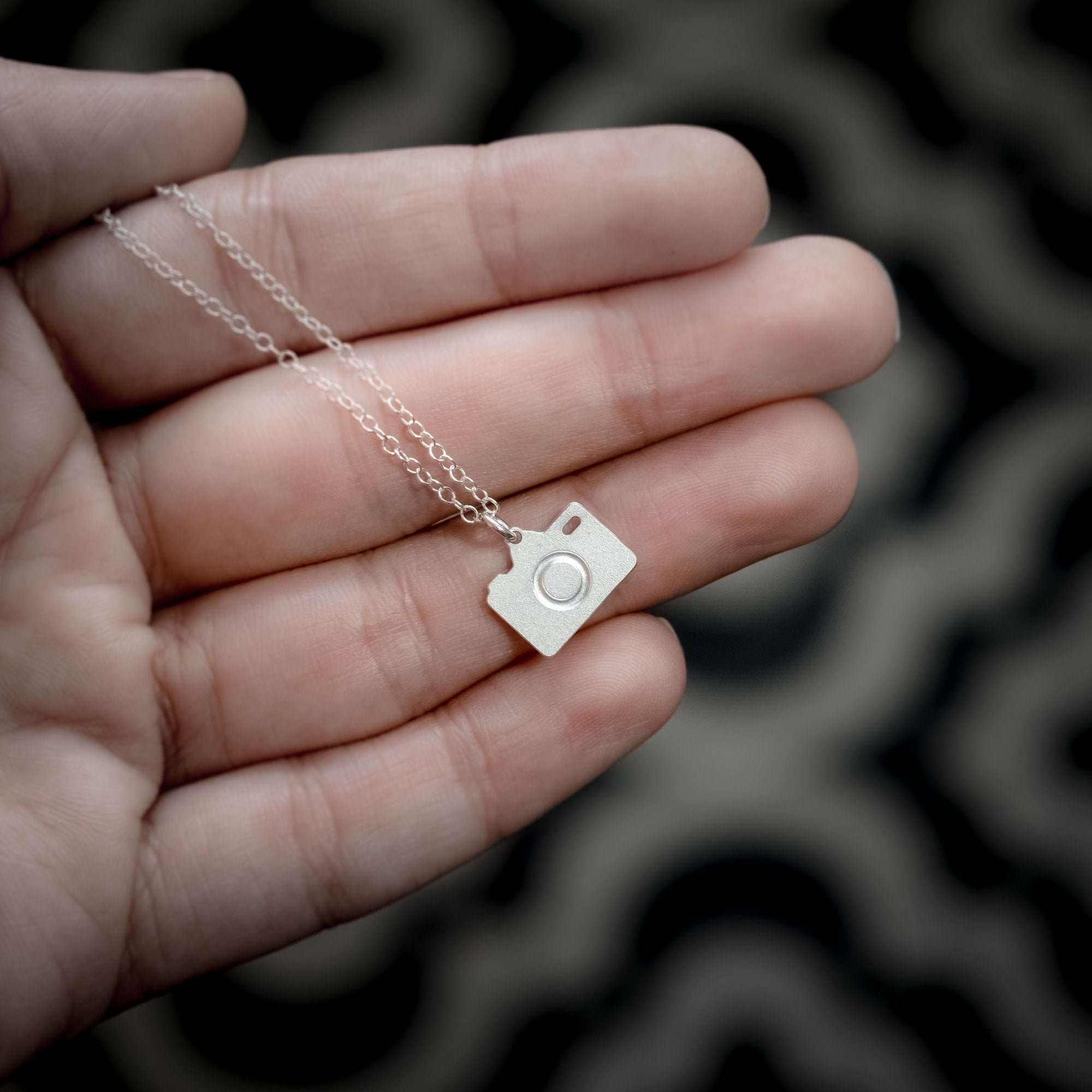 Camera necklace tiny silver camera charm necklace vintage camera pendant