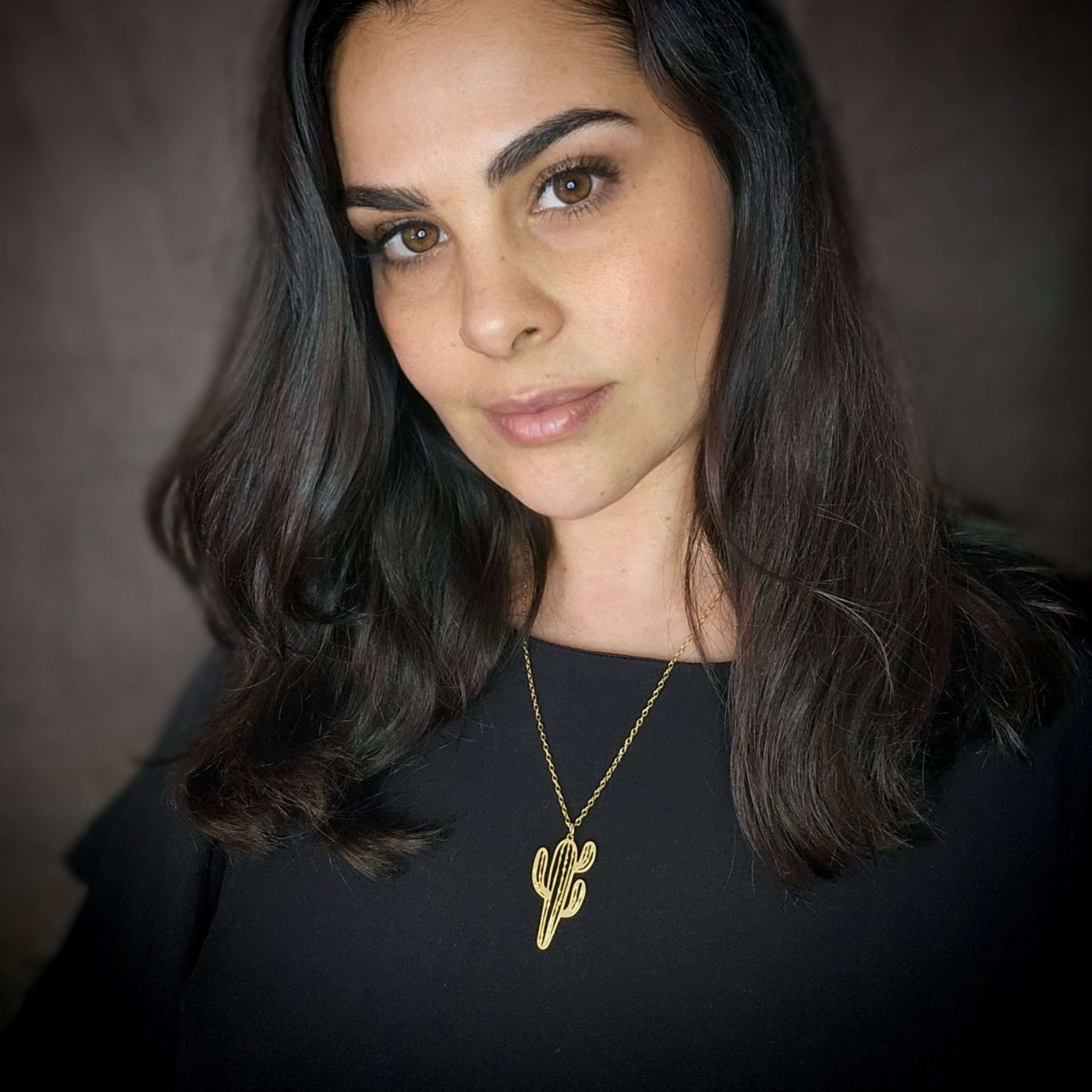 Cactus necklace gold succulent jewelry cactus pendant personalized gift