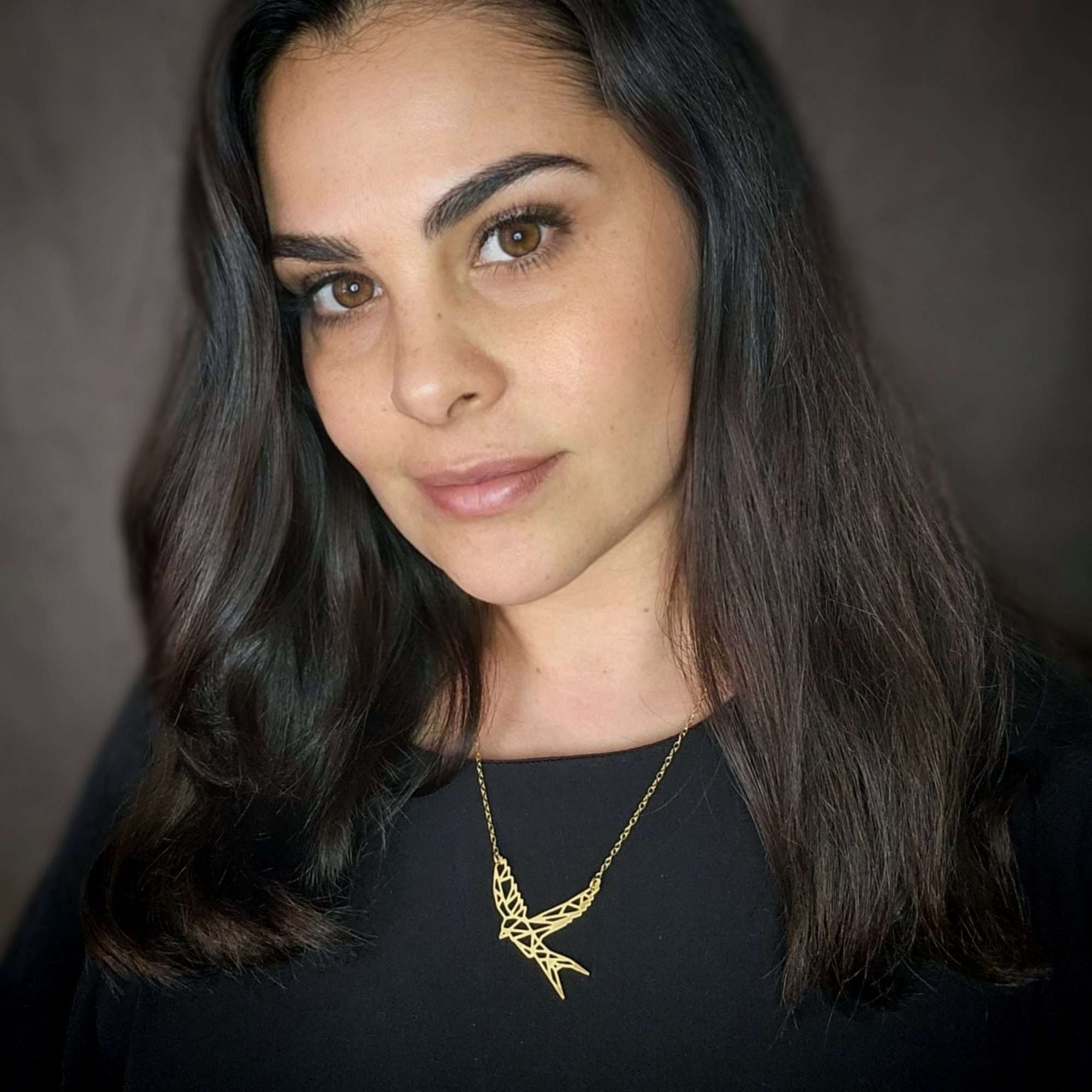 bird necklace geometric origami sparrow necklace gold swallow pendant