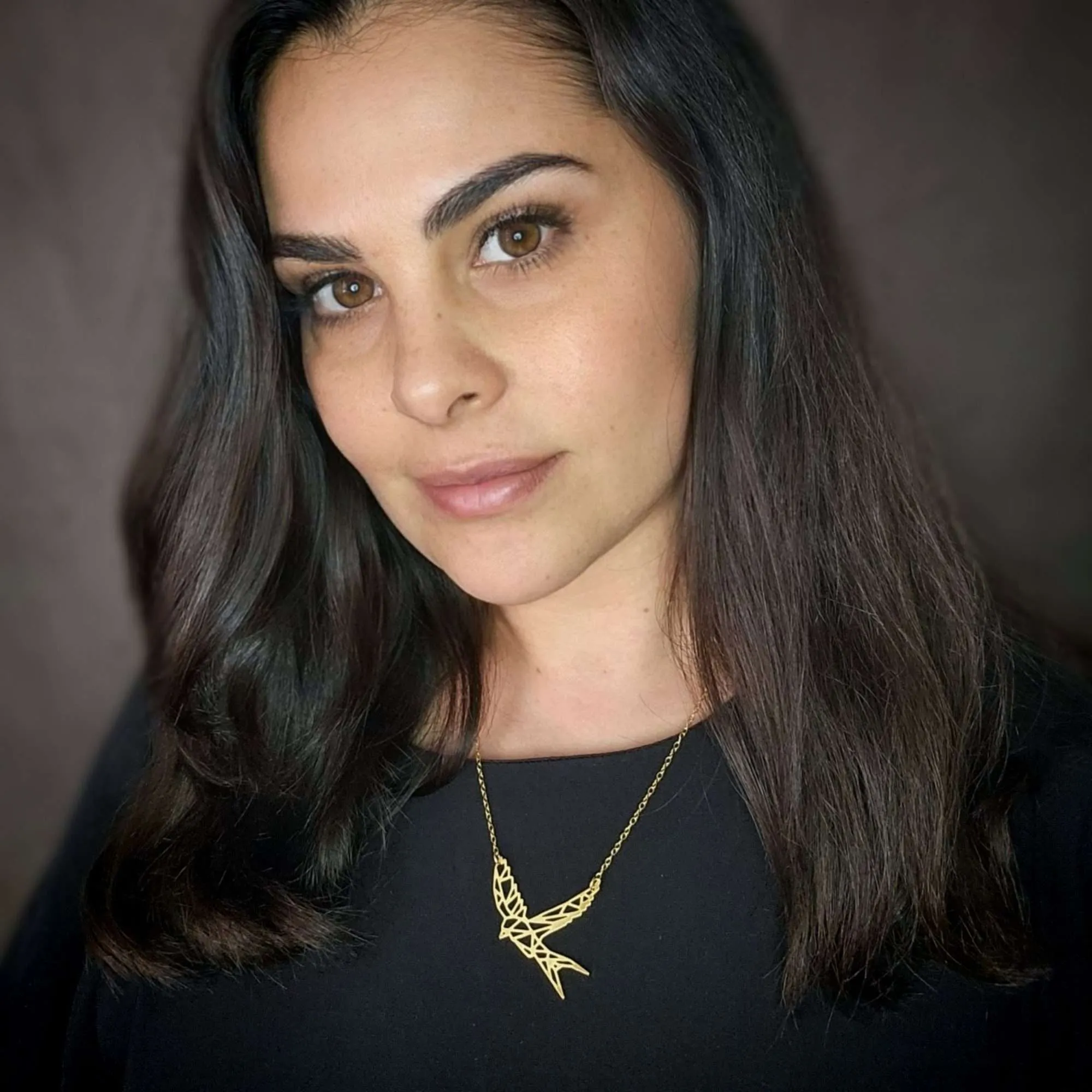 bird necklace geometric origami sparrow necklace gold swallow pendant