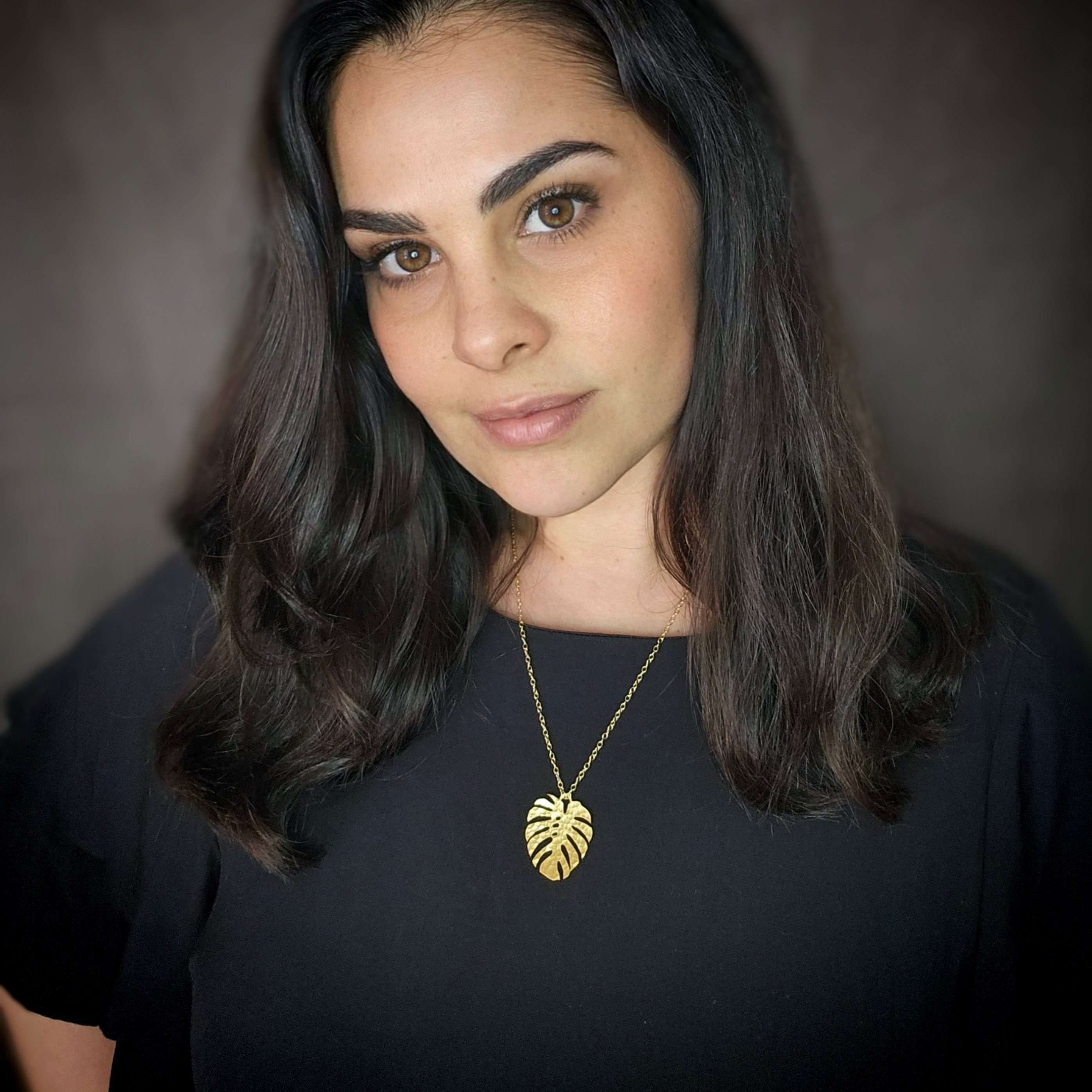 Leaf necklace nature jewelry gold Monstera necklace tropical necklace