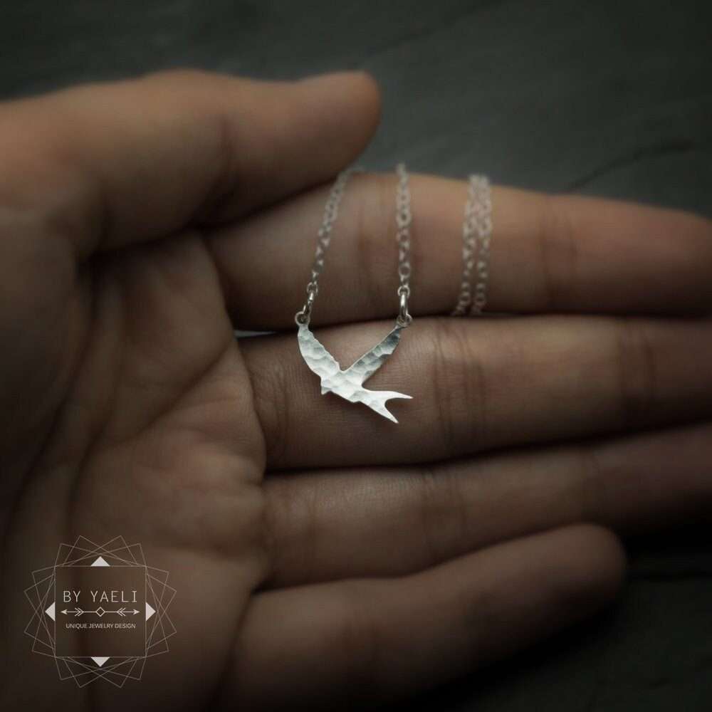 Sparrow necklace silver swallow necklace bird necklace sparrow bird charm