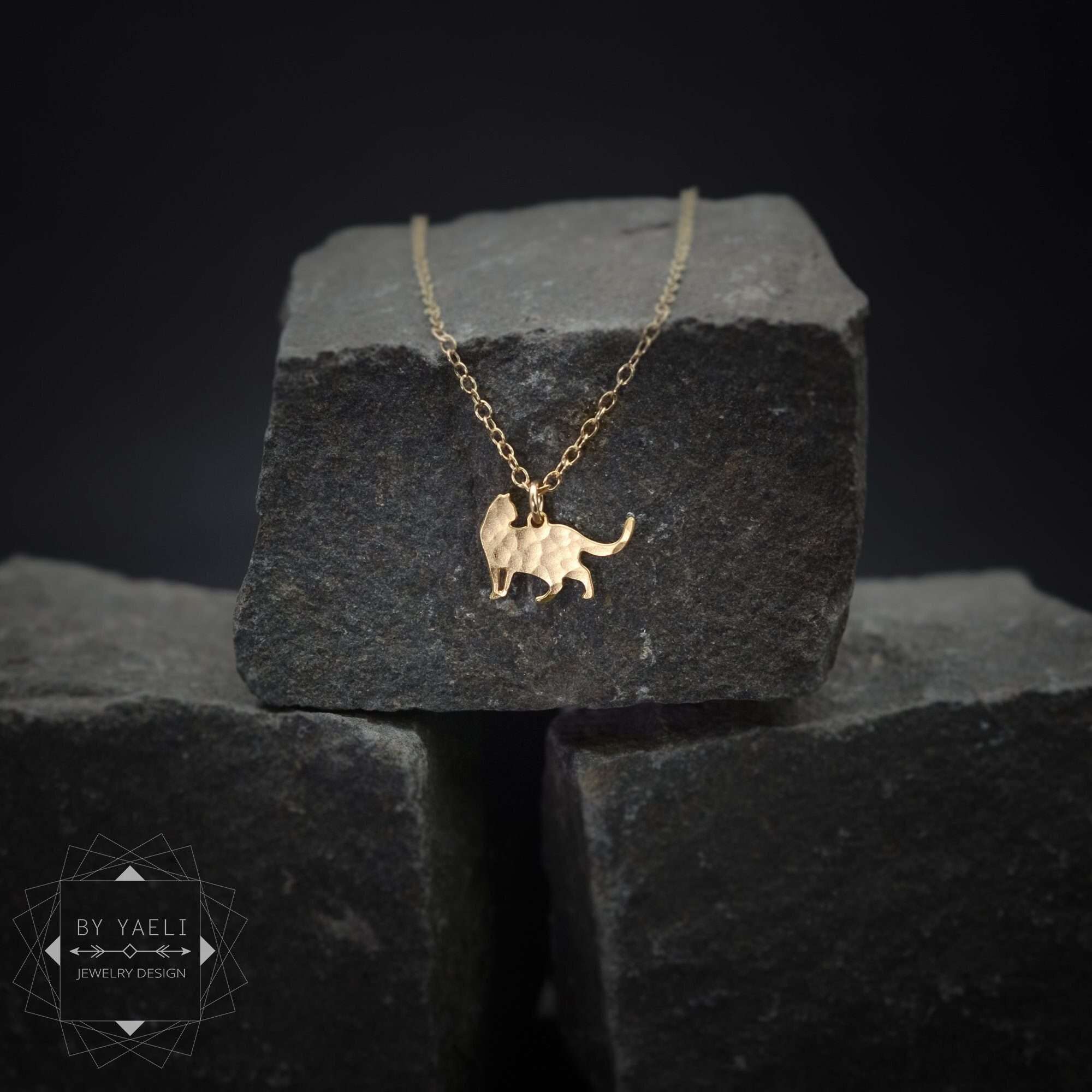 Cat necklace cat pendant gold cat necklace cat jewelry cat lover gift for here