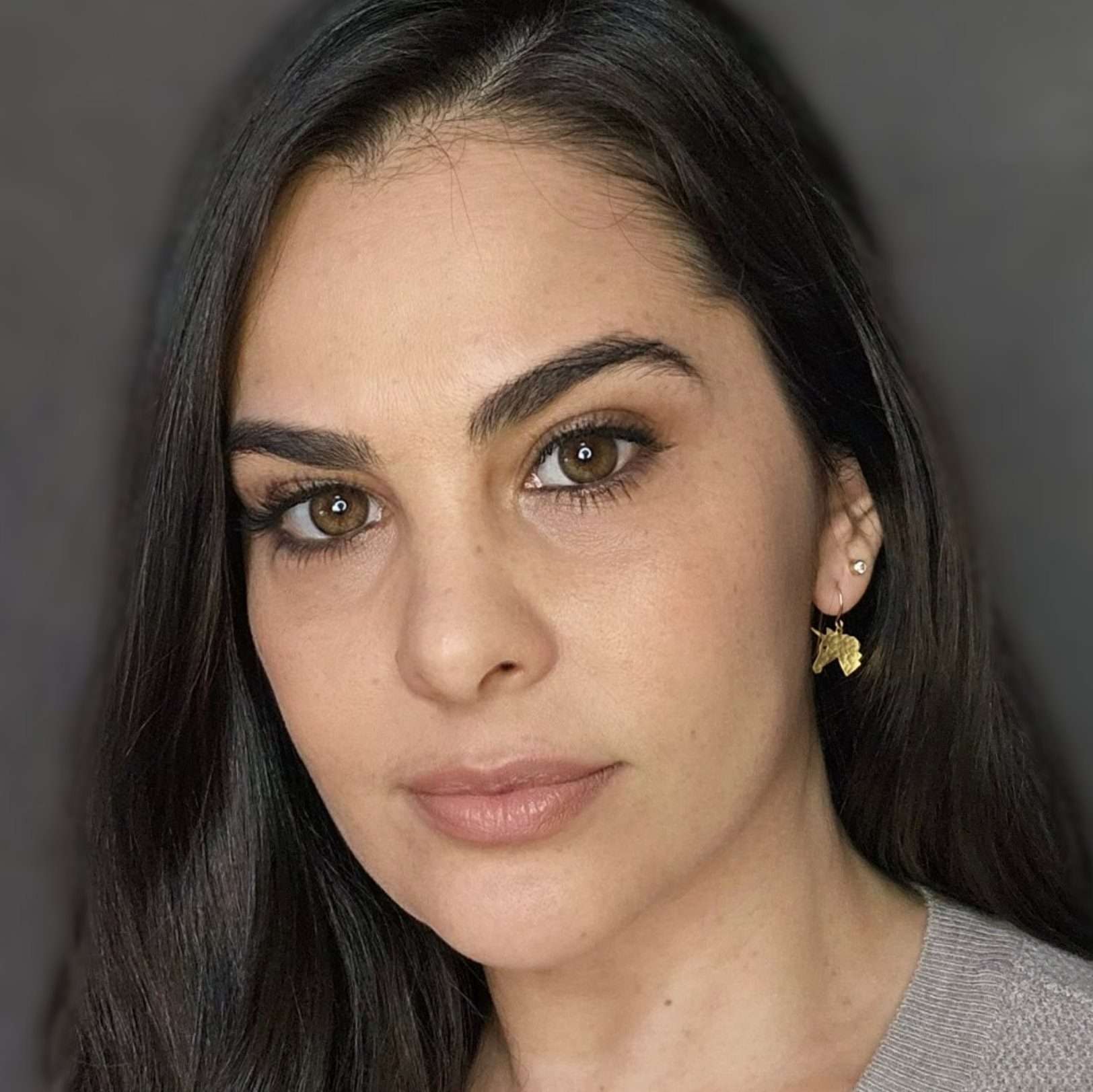 Unicorn earrings, gold unicorn dangle drop earrings