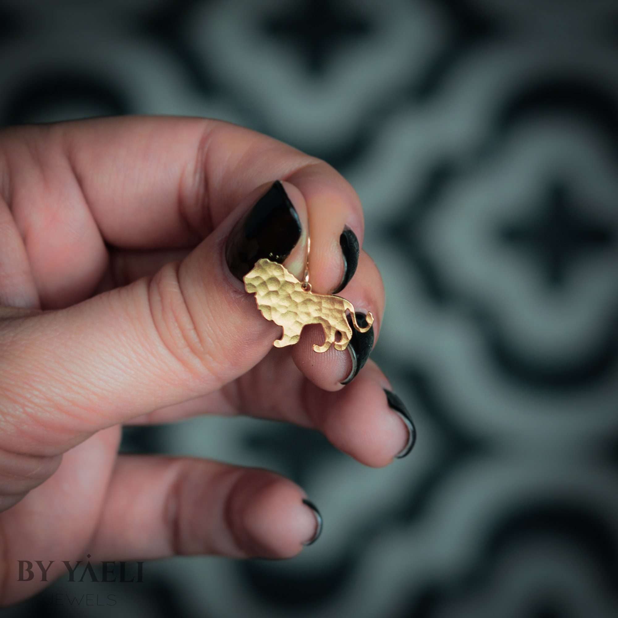 lion earrings, gold leo dangle zodiac earrings 4 lion earrings, gold leo dangle zodiac earrings - Image 4