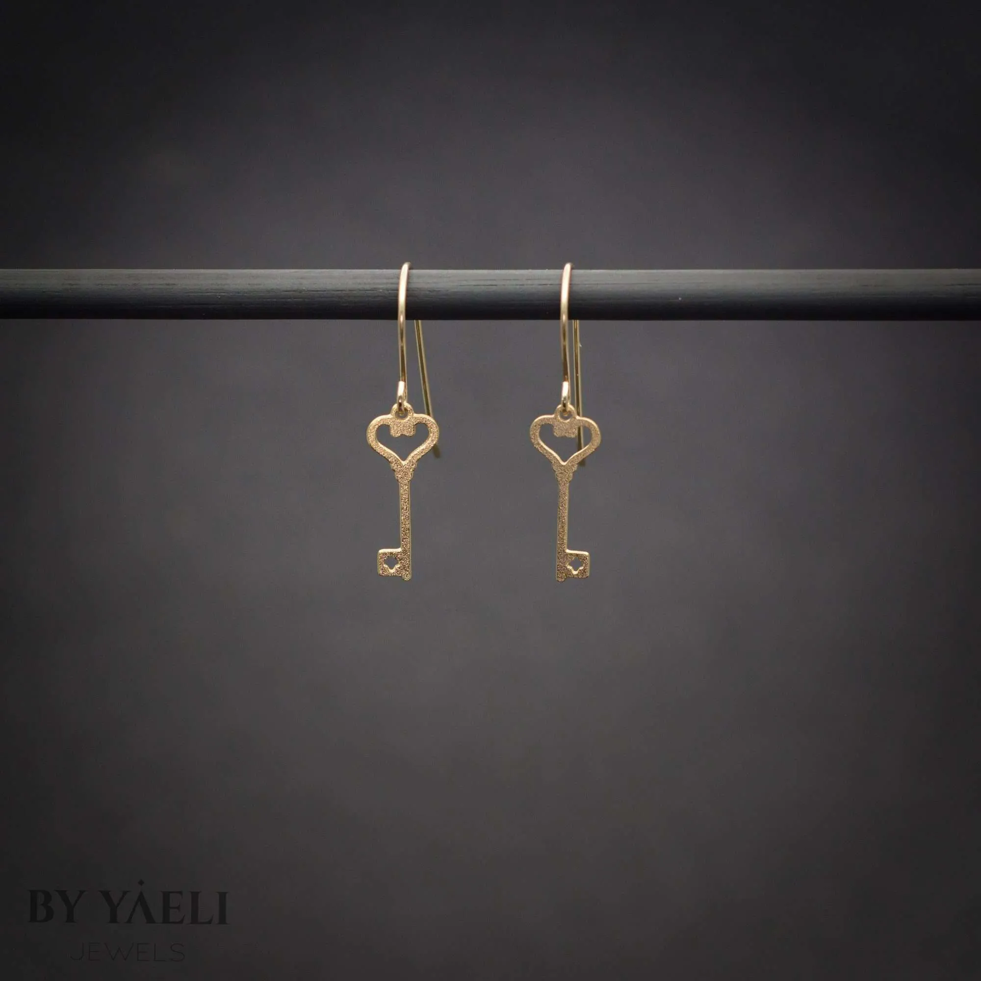 Sakura earrings, gold sakura flower with zircon dangle earrings