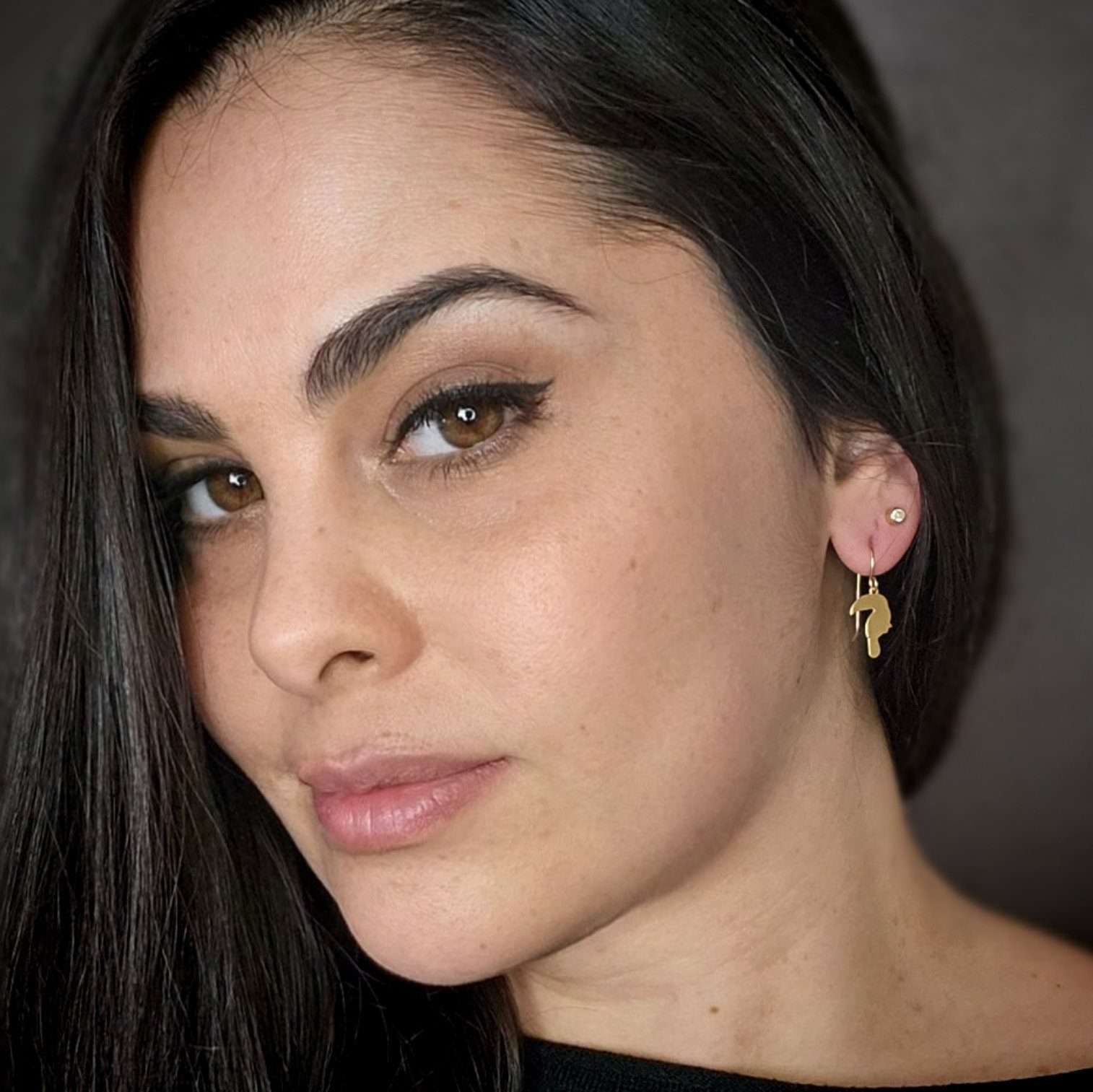 Toucan earrings, gold bird dangle drop earrings tropical jewelry