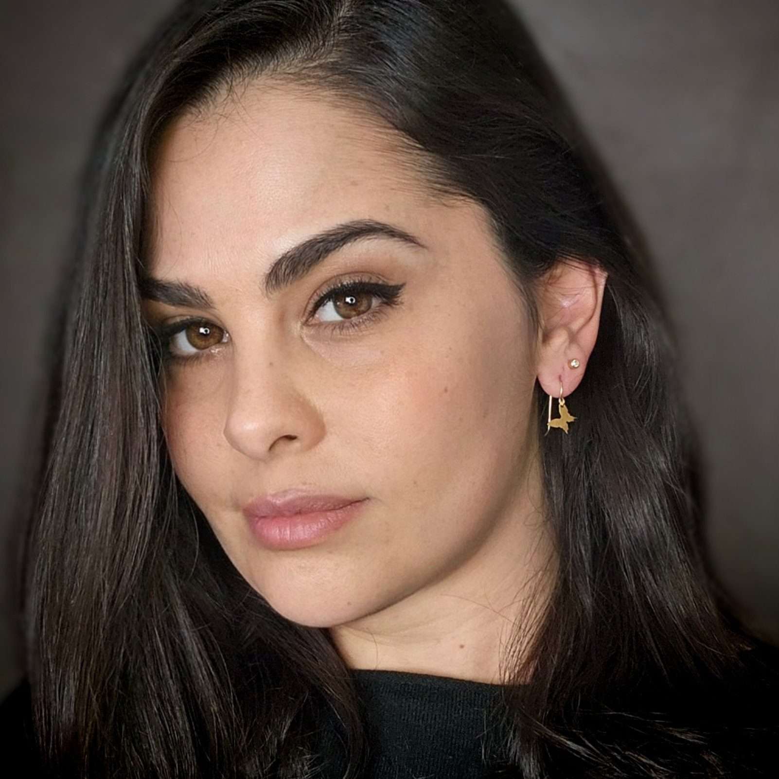 Butterfly earrings, gold butterfly jewelry, drop dangle butterflies earrings