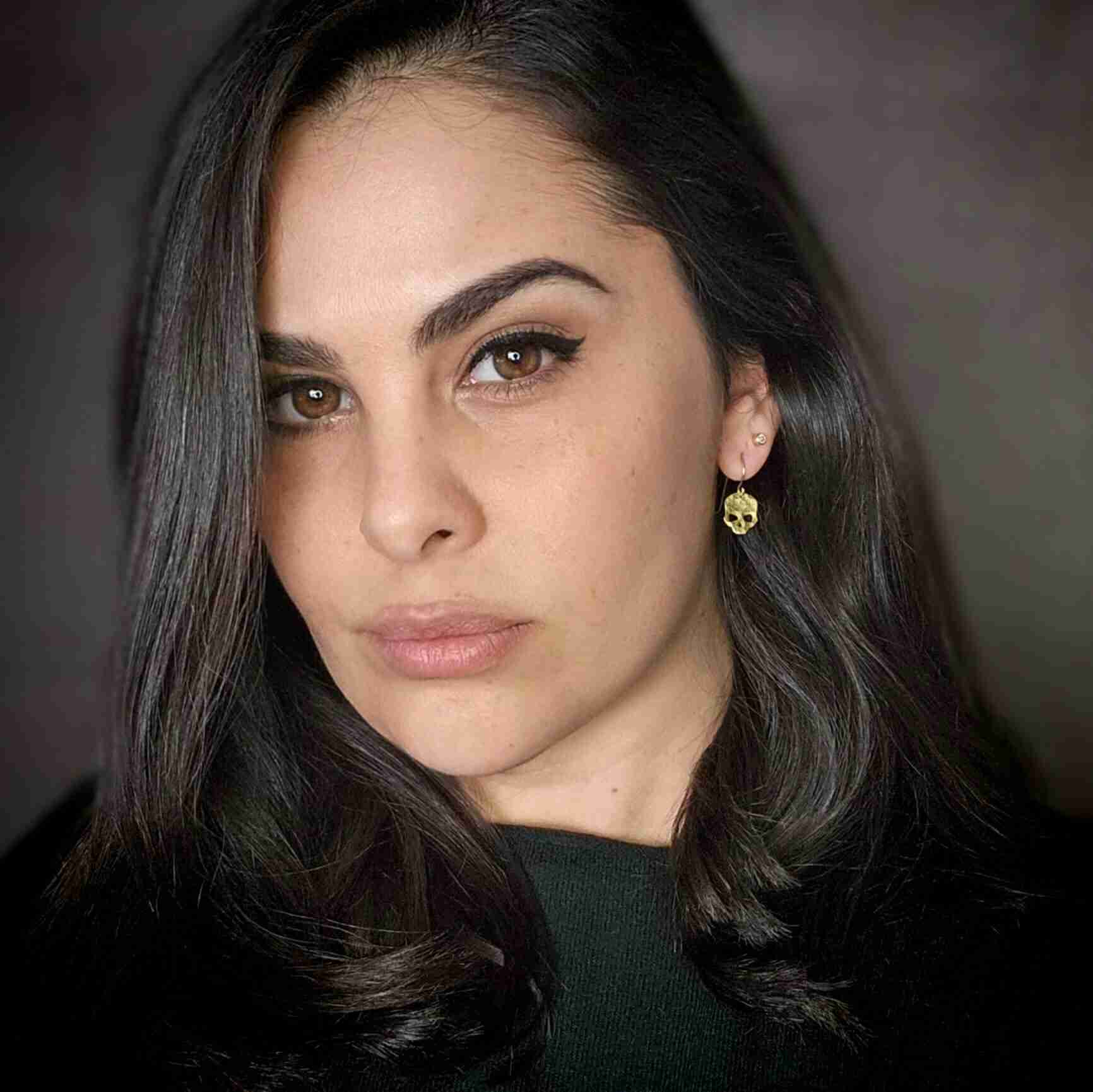 Home 15 Skull dangle earrings – gold skull earrings, goth jewelry, Halloween jewelry