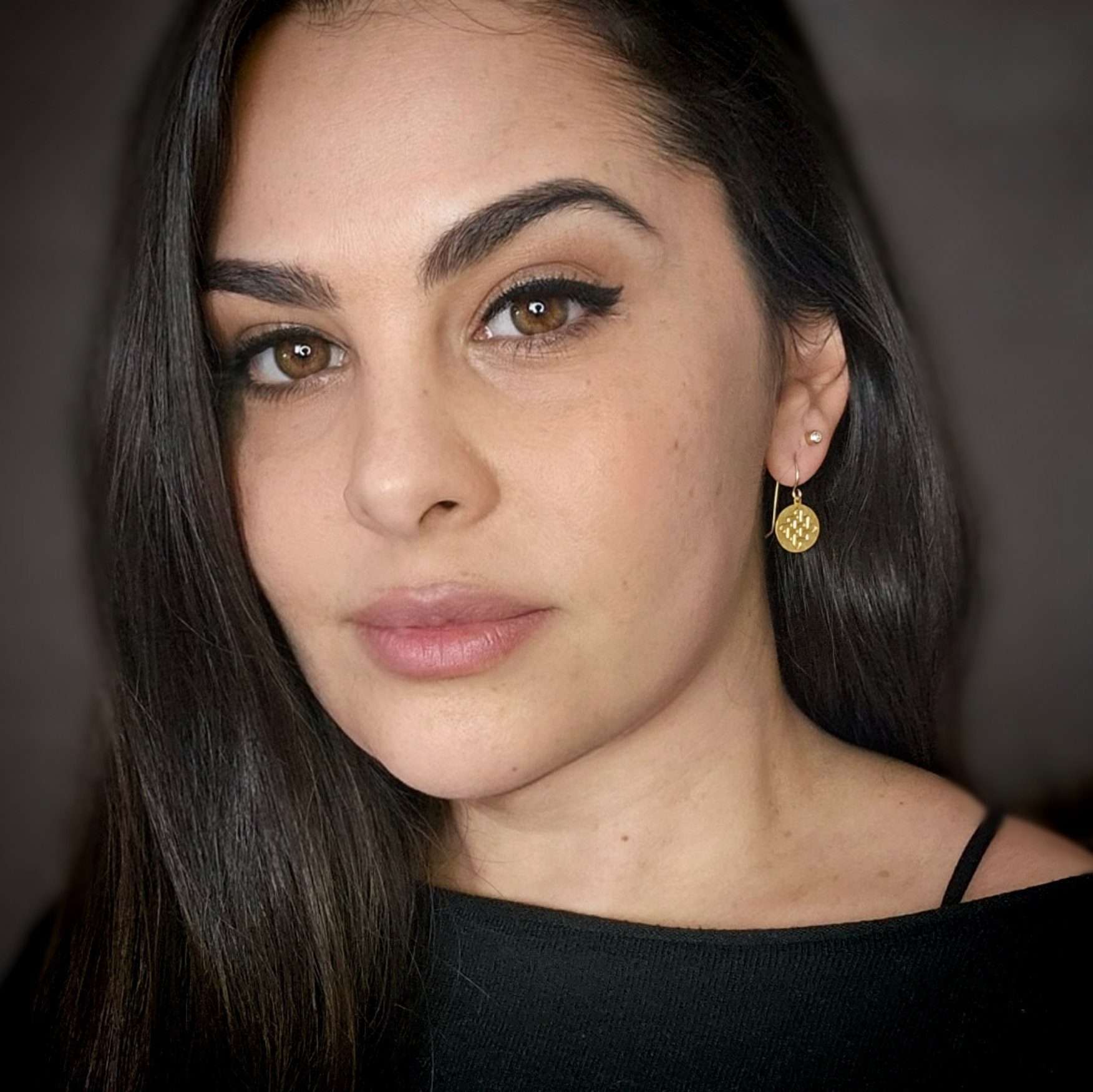 Gold coin earrings, hammered Celtic coin dangle earrings