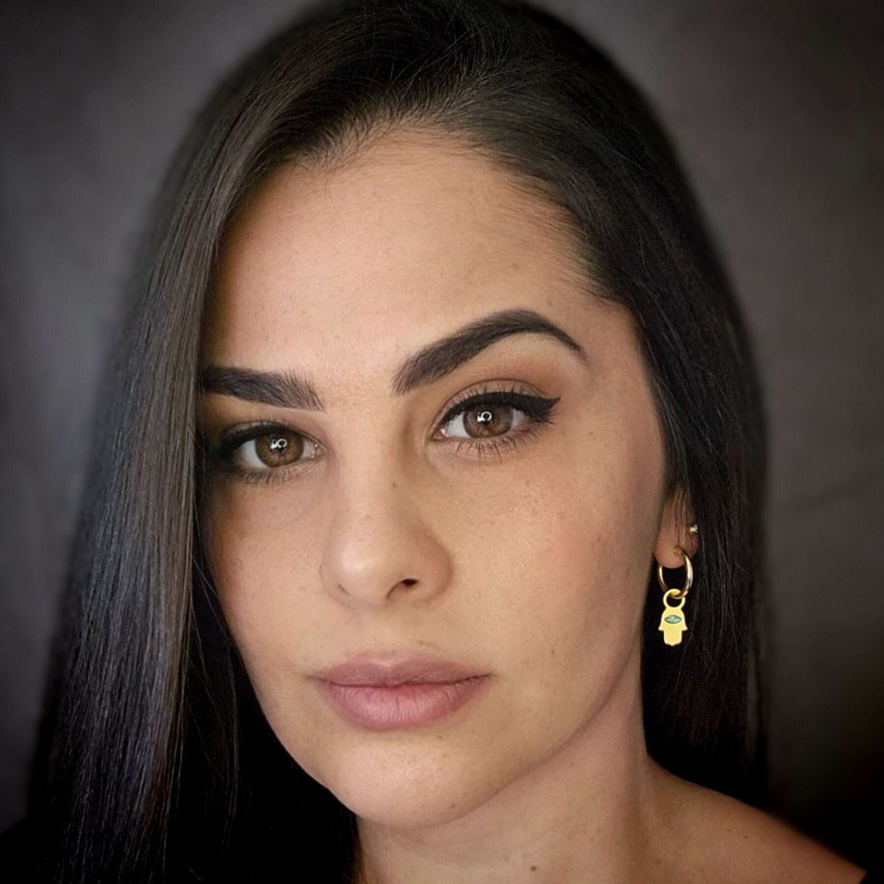 hamsa gold hoops earrings adorned with resin, protection jewelry