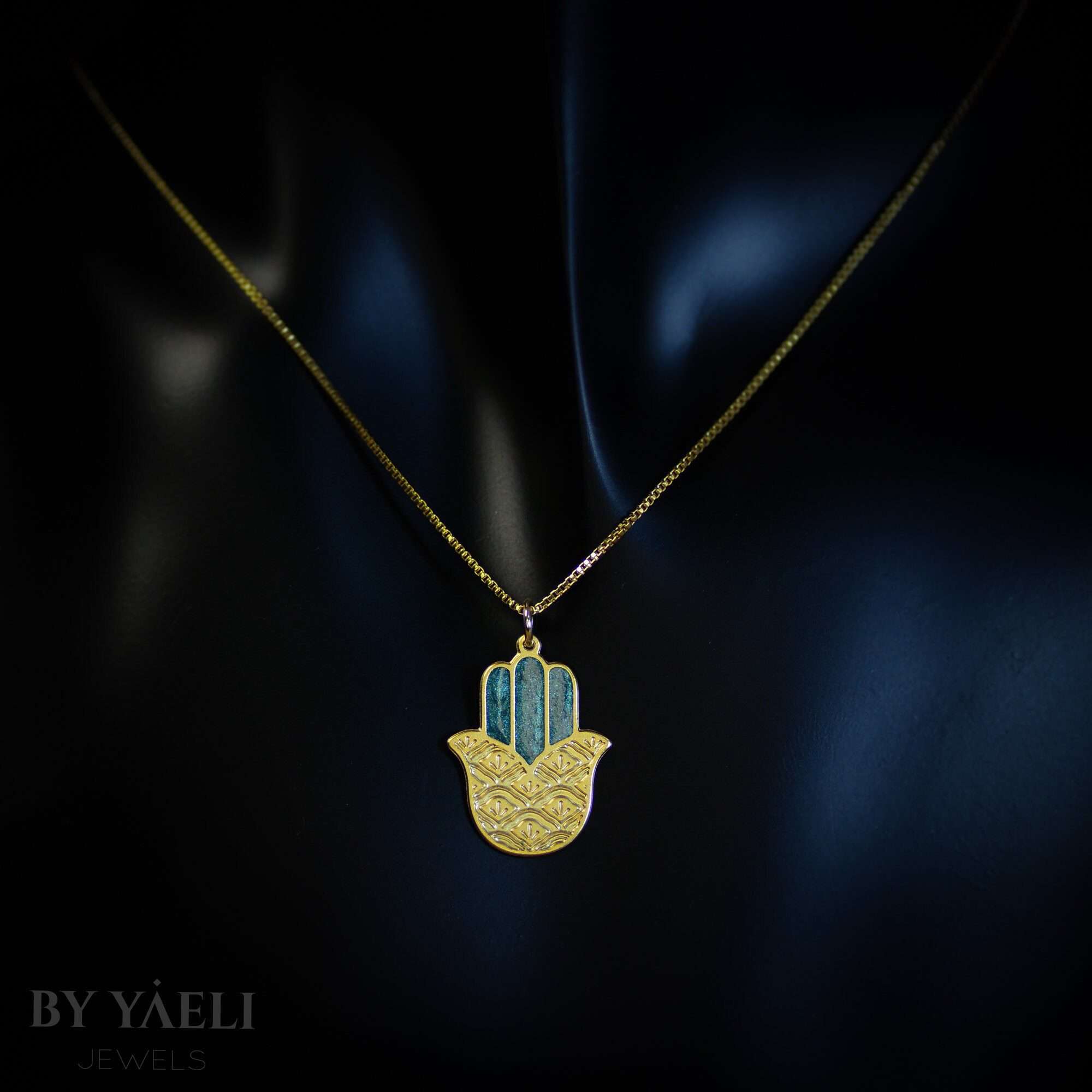 Hamsa necklace, protection necklace, good luck necklace