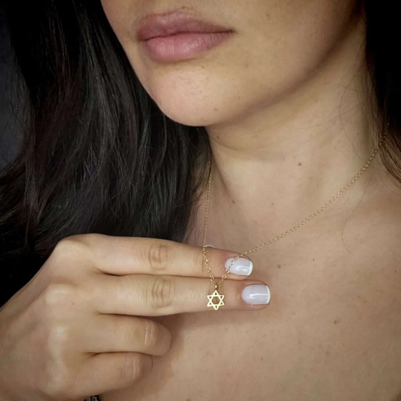 Jewish Magen David necklace gold star of David Judaica jewelry