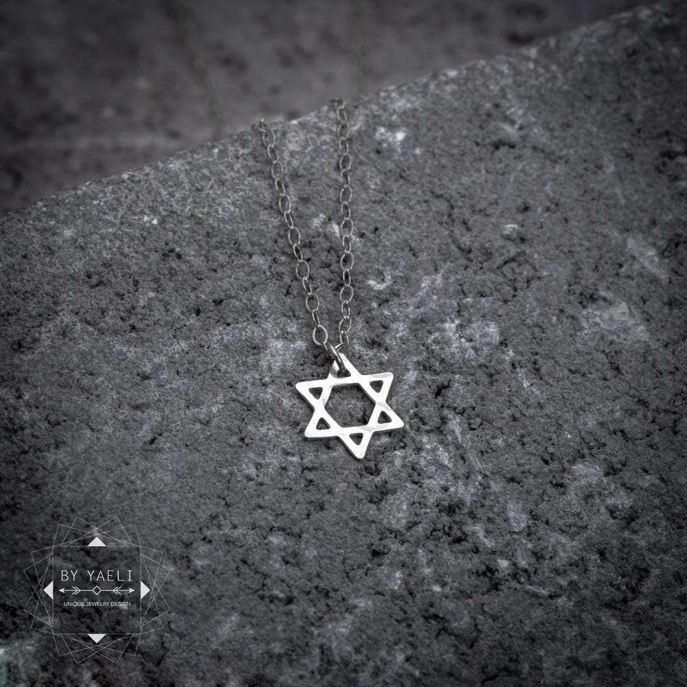 Star of David necklace silver Magen David necklace Jewish necklace – Handmade in Israel