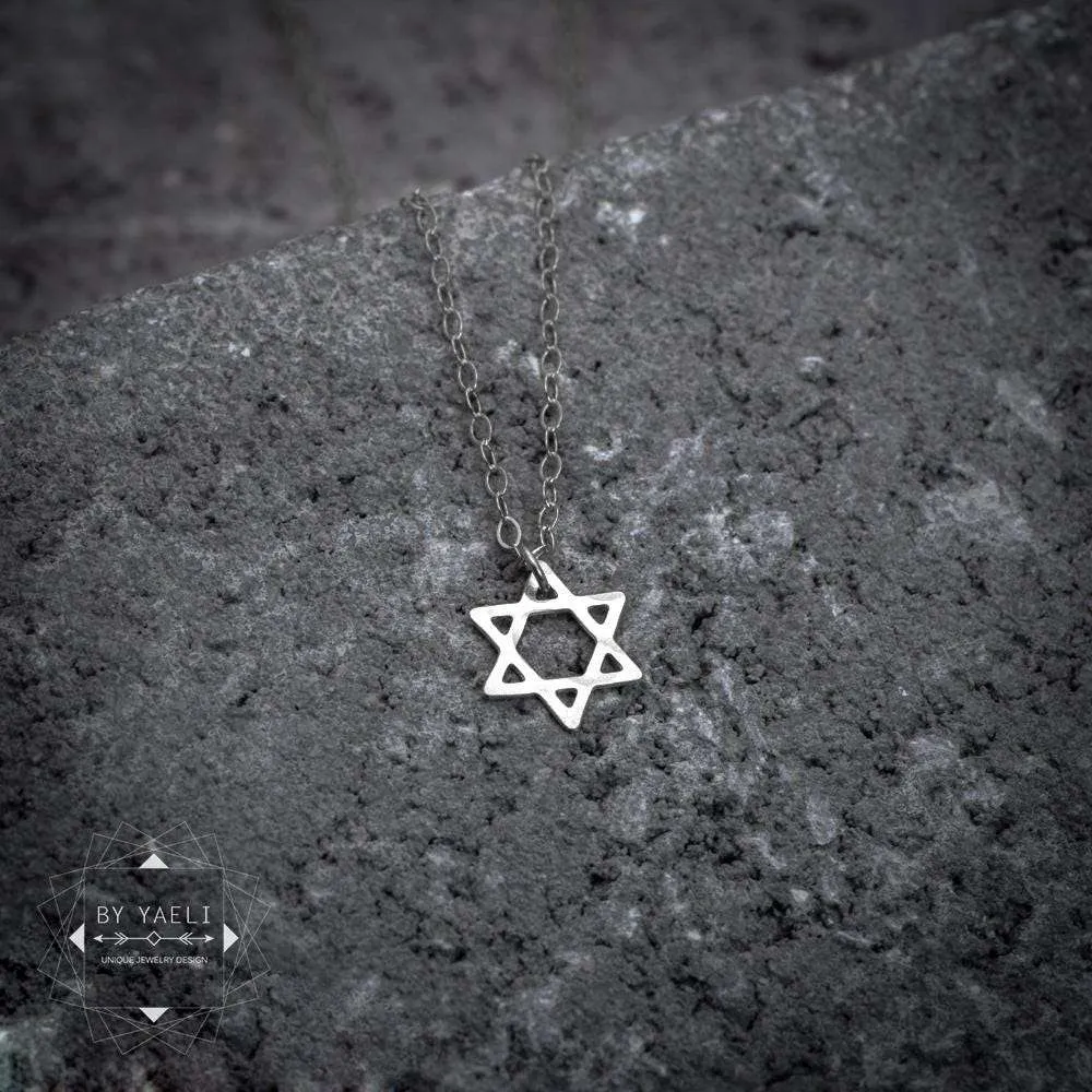 Star of David necklace silver Magen David necklace Jewish necklace – Handmade in Israel