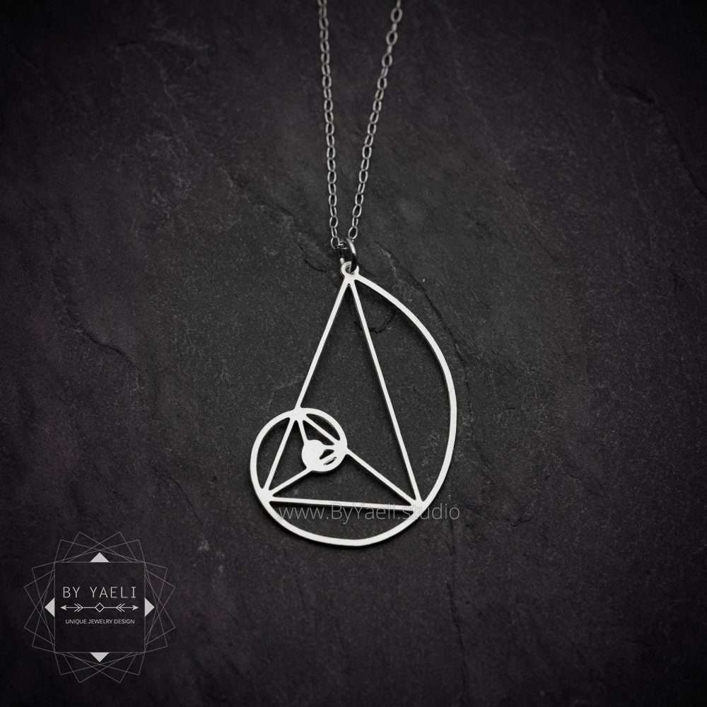 Fibonacci necklace ,silver ratio Pendant