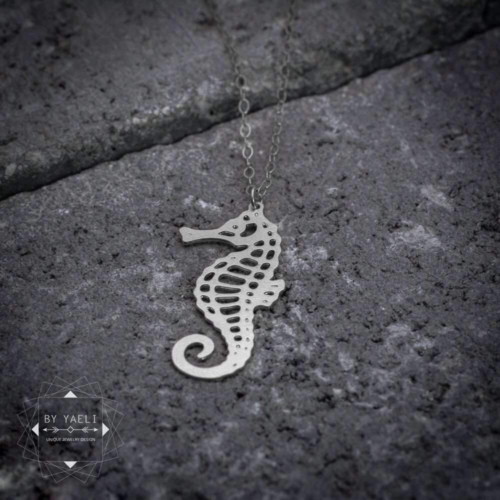 Seahorse necklace silver seahorse pendant beach necklace 3 Seahorse necklace silver seahorse pendant beach necklace - Image 3