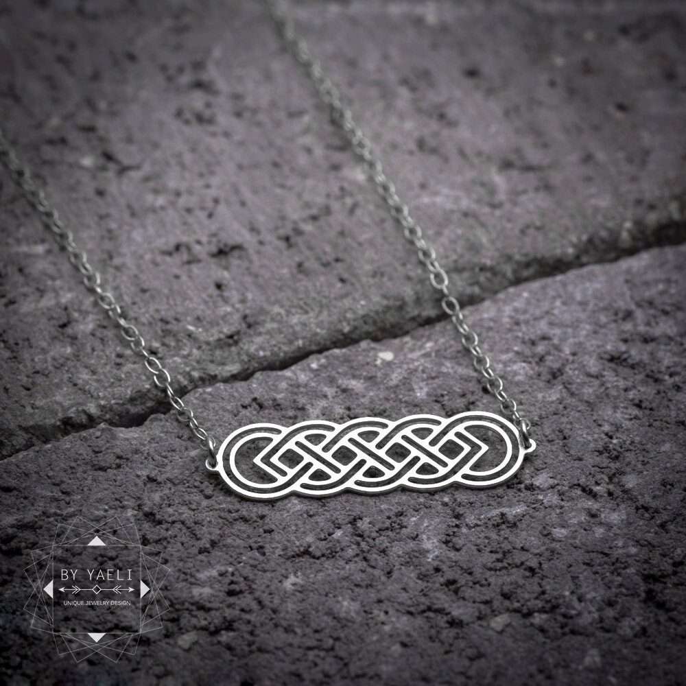 Celtic knot necklace silver infinity necklace Irish jewelry Celtic necklace