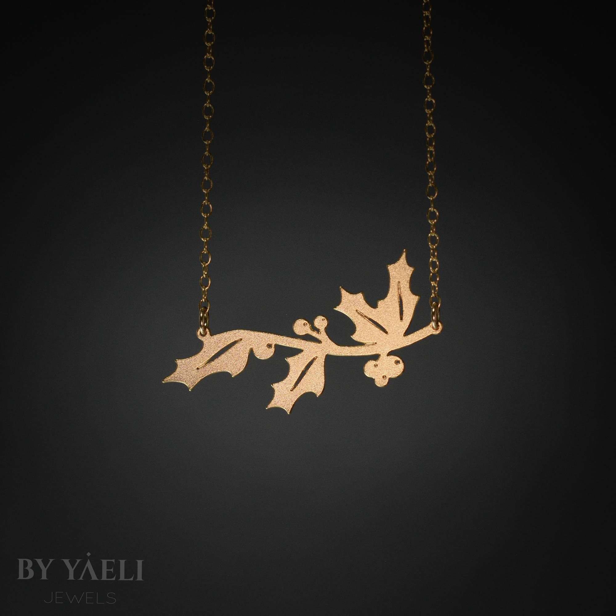 Leaves necklace gold leaf branch necklace nature necklace Christmas gift for her