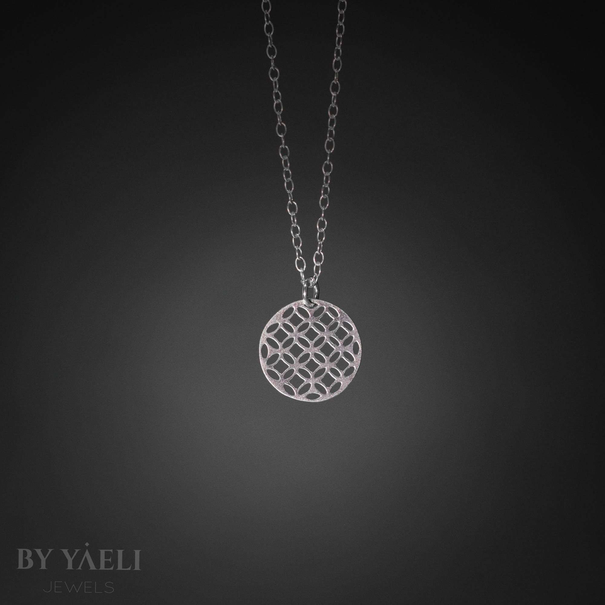 Celtic necklace geometric silver sacred geometry Celtic jewelry coin necklace sacred necklace