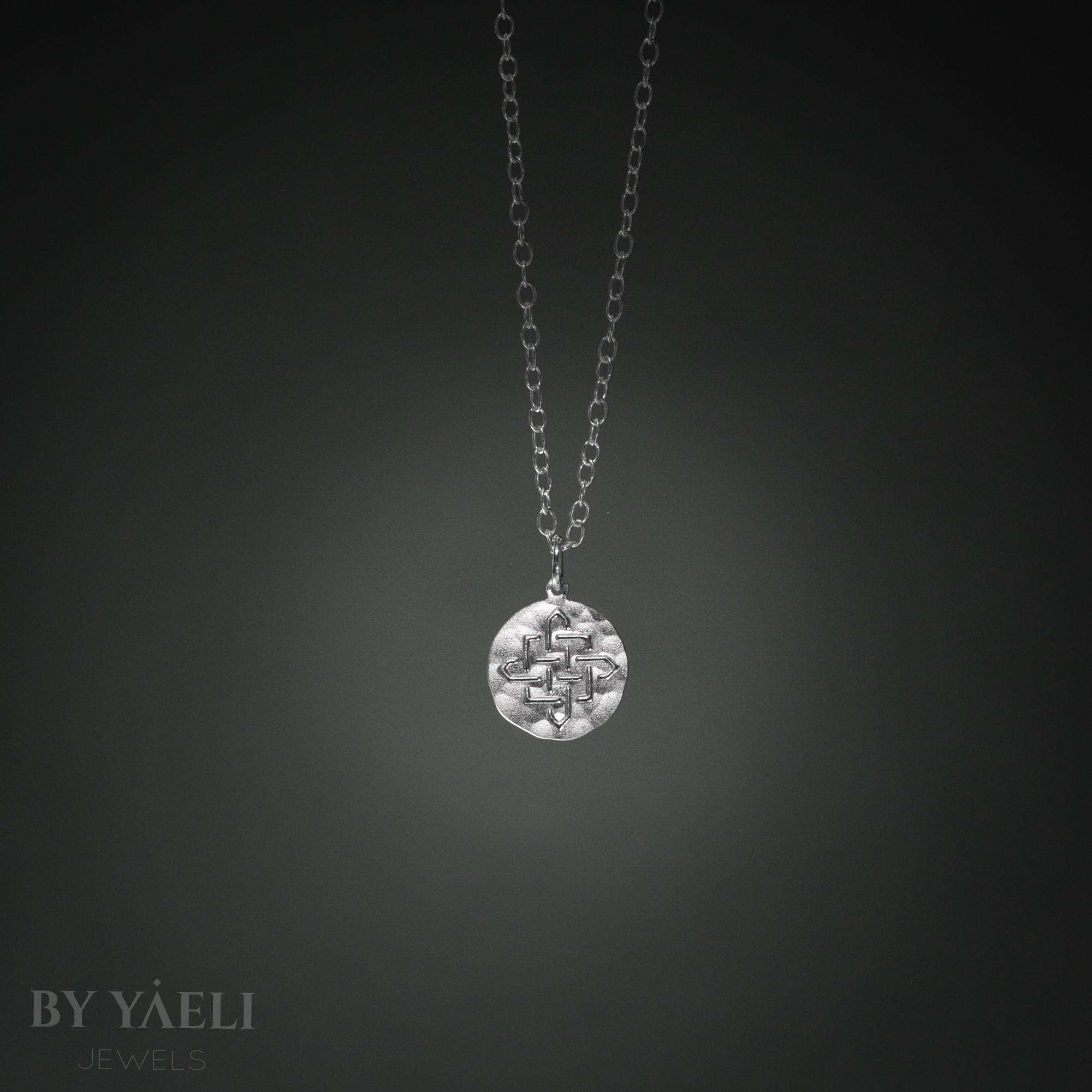 Gold coin necklace gold coin charm tiny coin pendant Celtic necklace