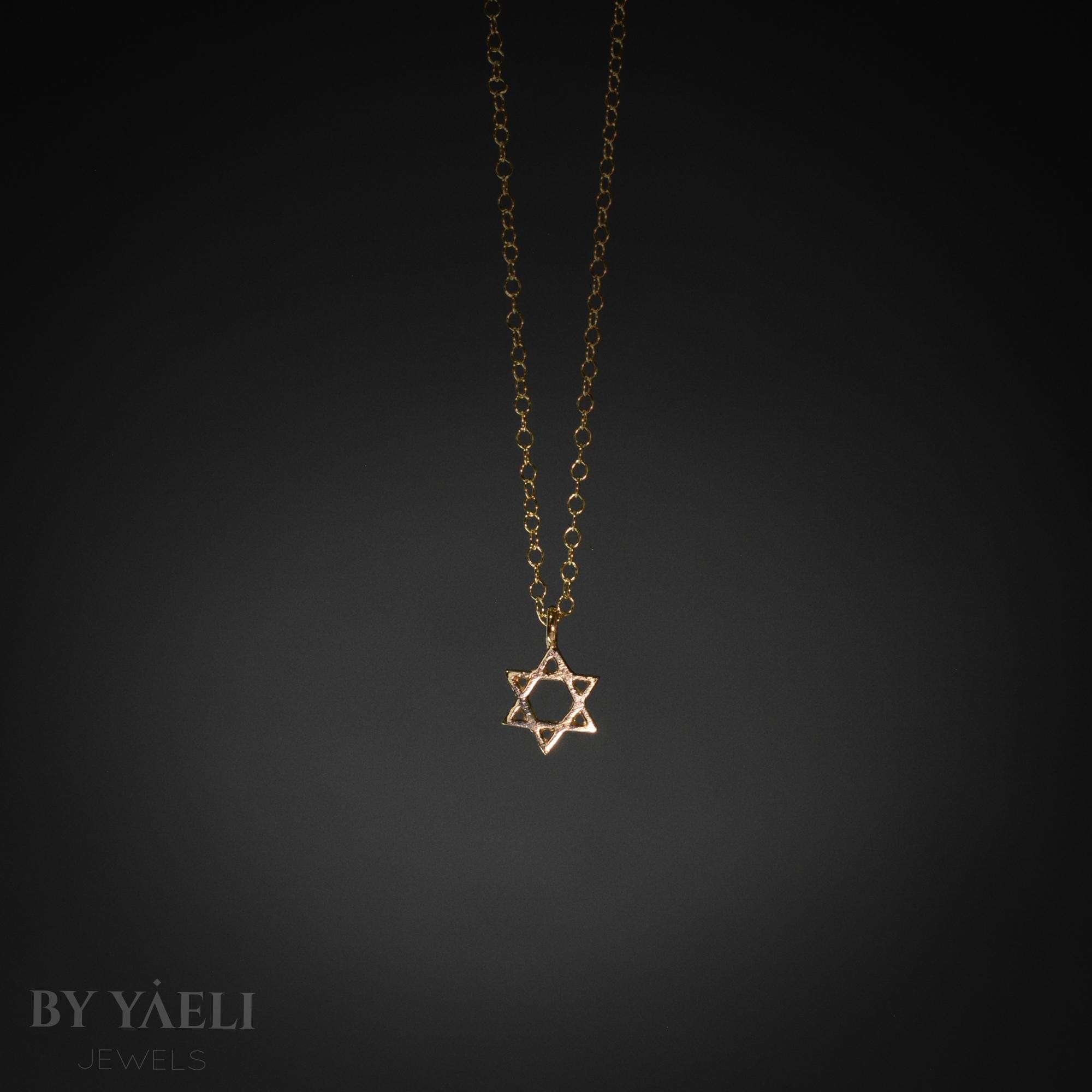 Home 35 Jewish Magen David necklace gold star of David Judaica jewelry