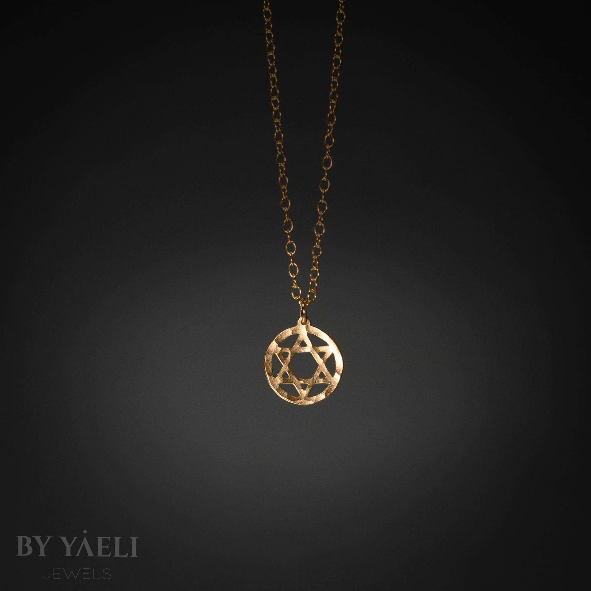 Star of David necklace gold Magen David necklace gold star of David charm – Jewish jewelry