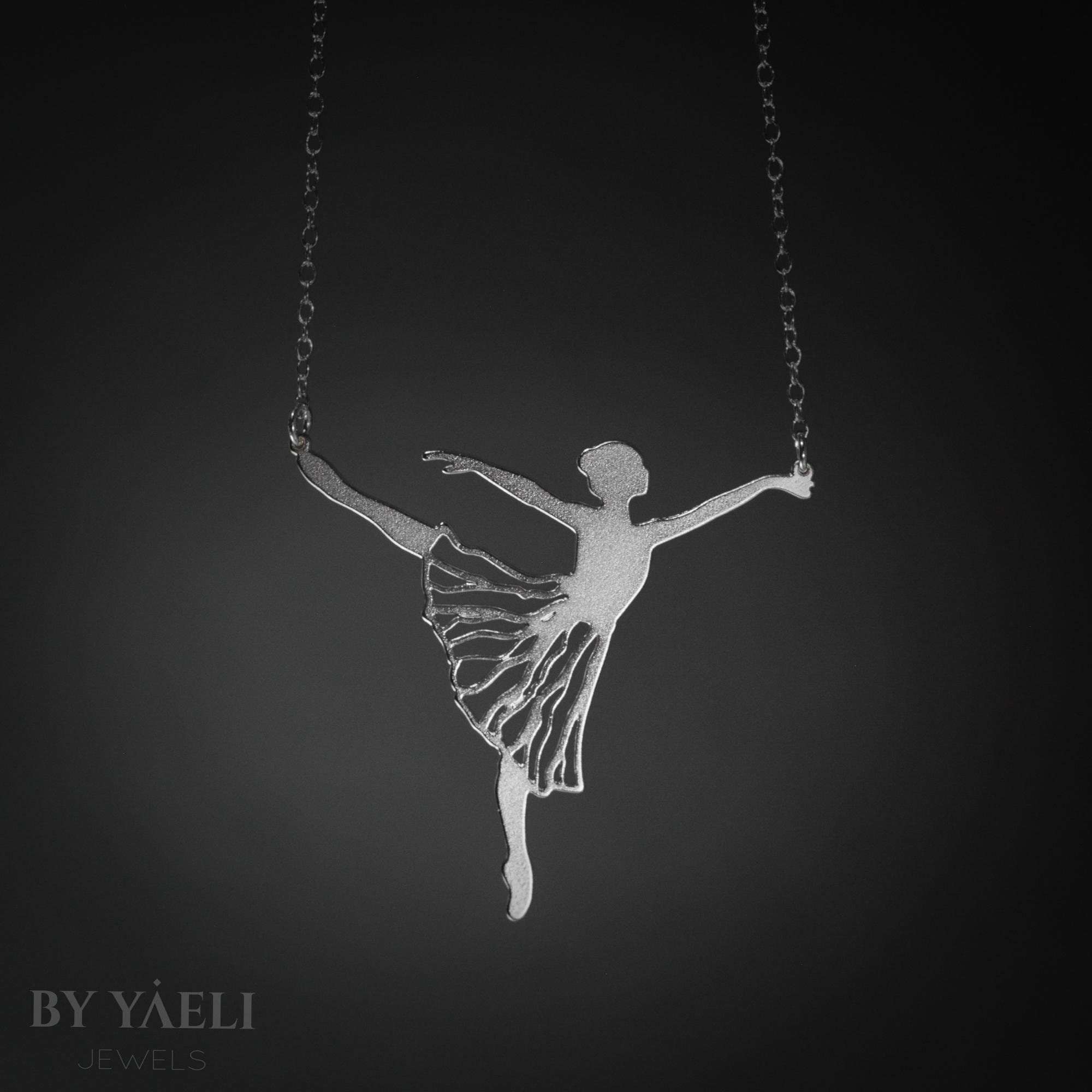 Ballerina necklace ballet dancing necklace silver dancer jewelry ballet lovers