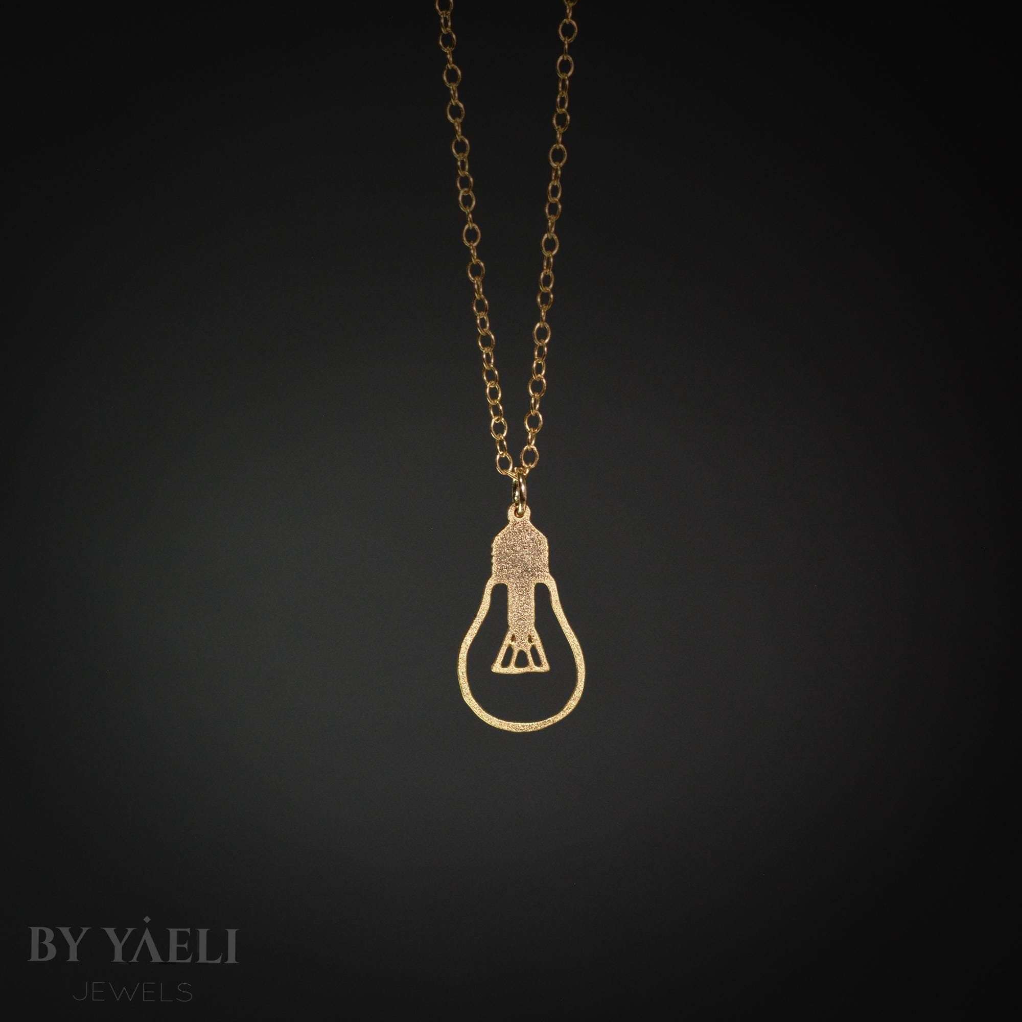 Statement necklace gold bulb necklace lightbulb pendant geek gift
