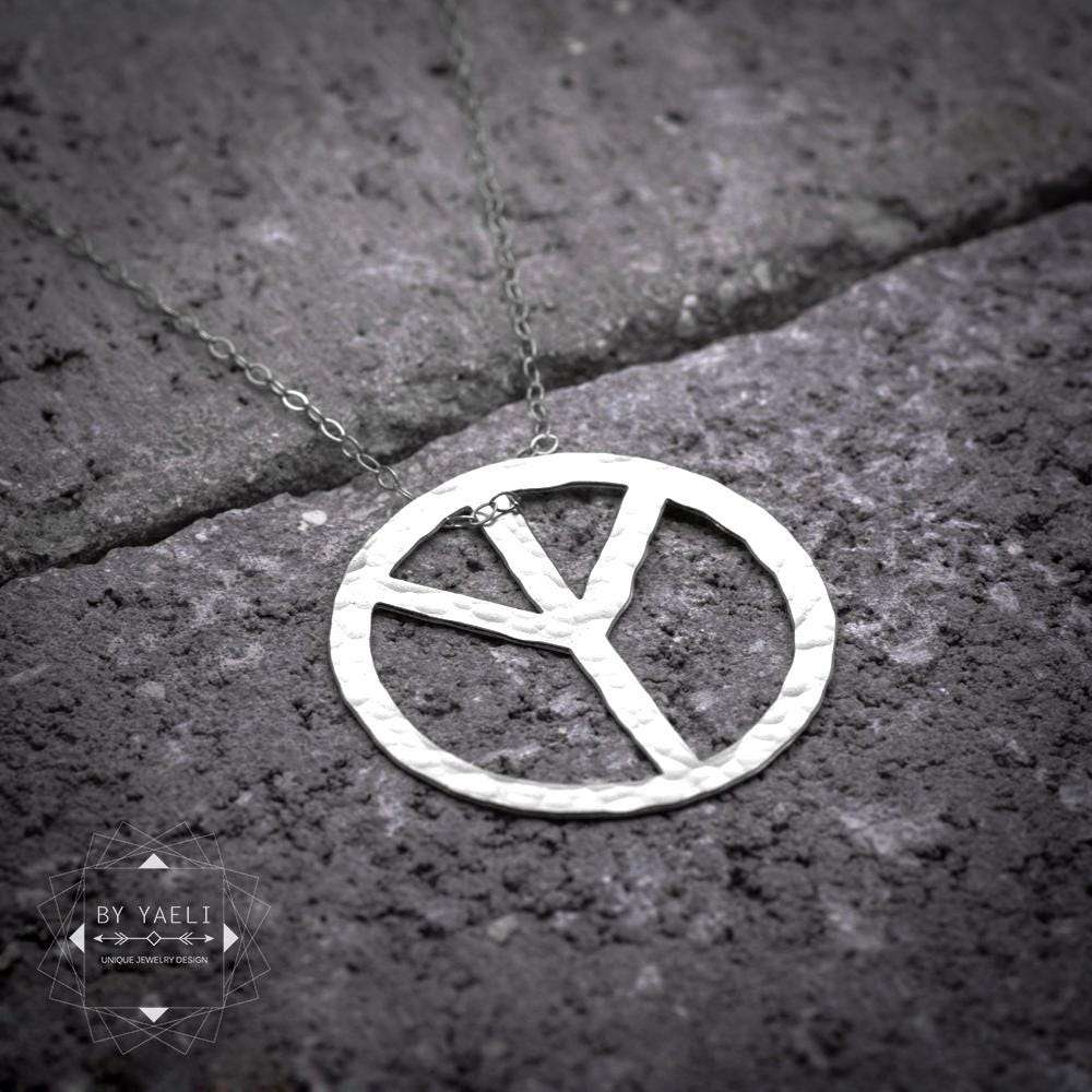 Peace necklace silver peace sign necklace hippie necklace hippie jewelry peace pendant peace charm