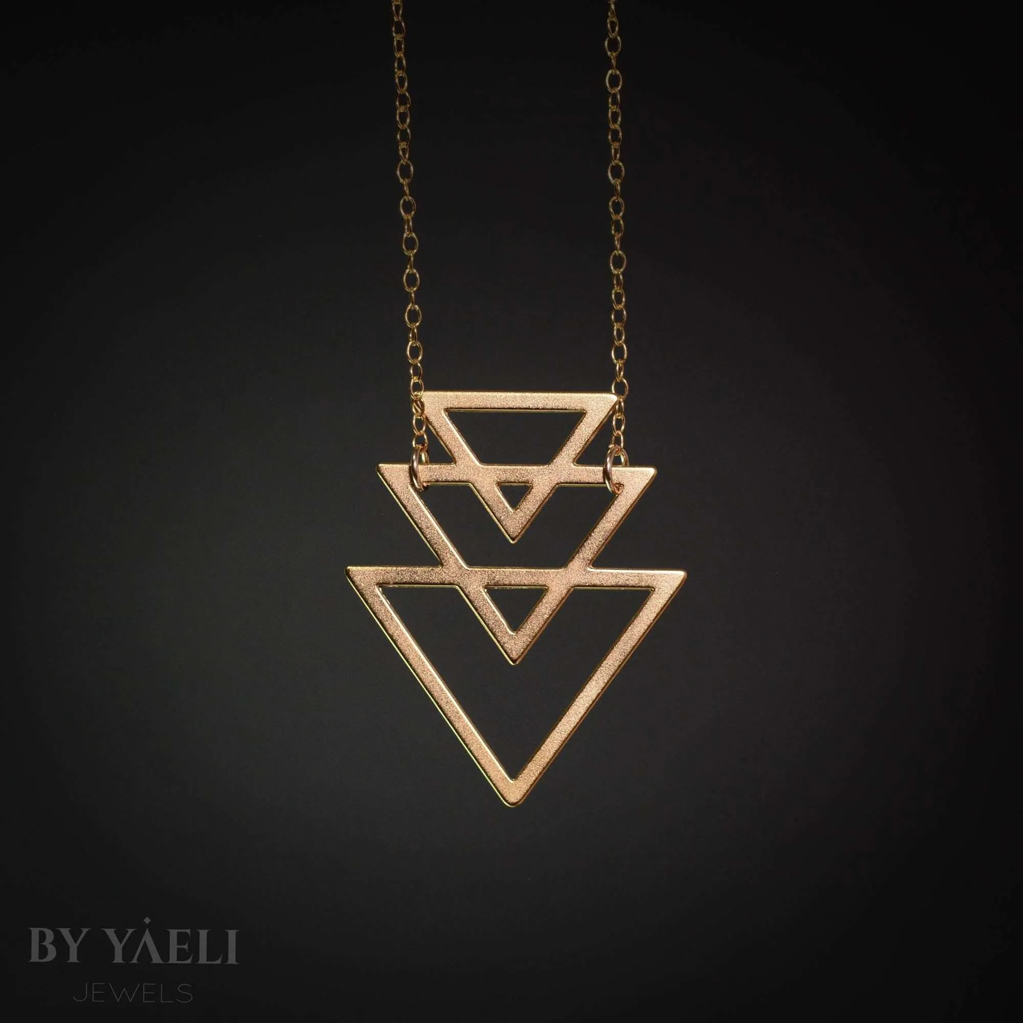 Triangle necklace geometric necklace goldfield necklace gold triangular necklace gift for her