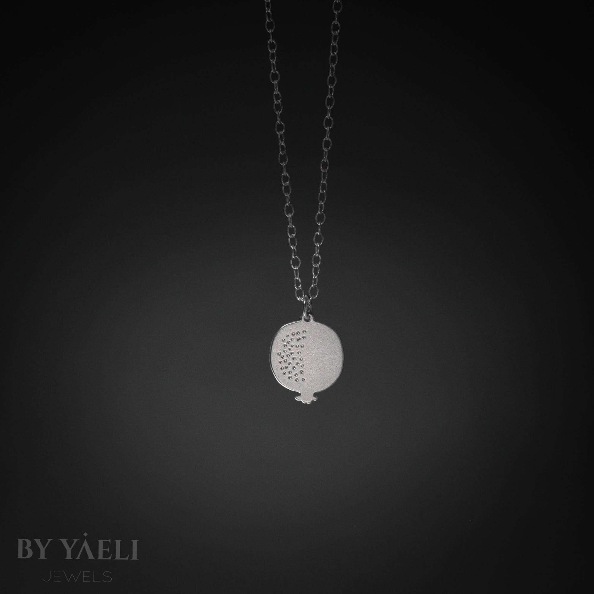 Pomegranate necklace silver pomegranate charm pomegranate pendant