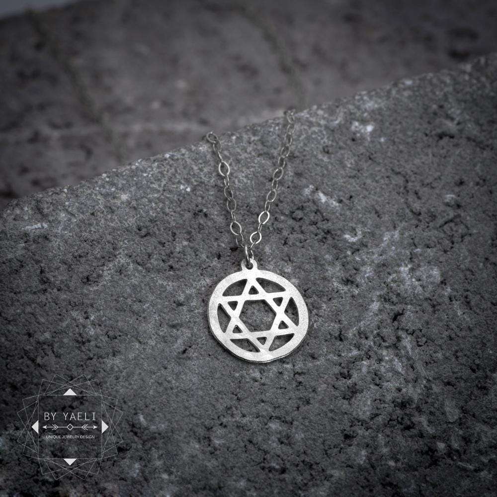 Star of David necklace silver Magen David necklace star of David charm – Jewish jewelry