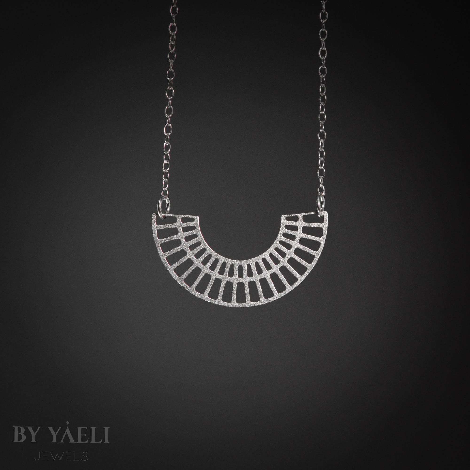 Geometric necklace silver open circle necklace minimalist necklace gift for here