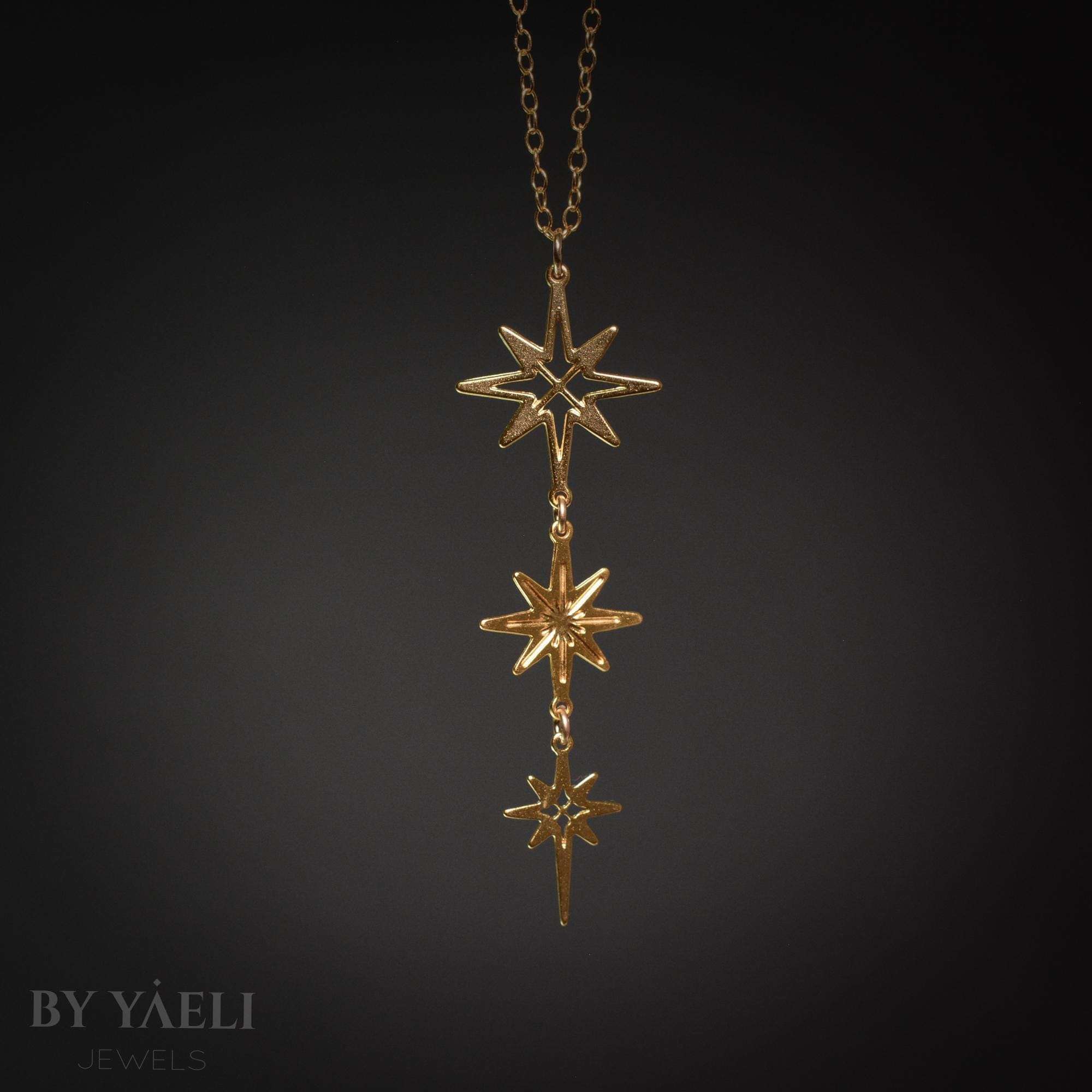 North star necklace celestial necklace dainty gold star necklace long necklace – Christmas gift