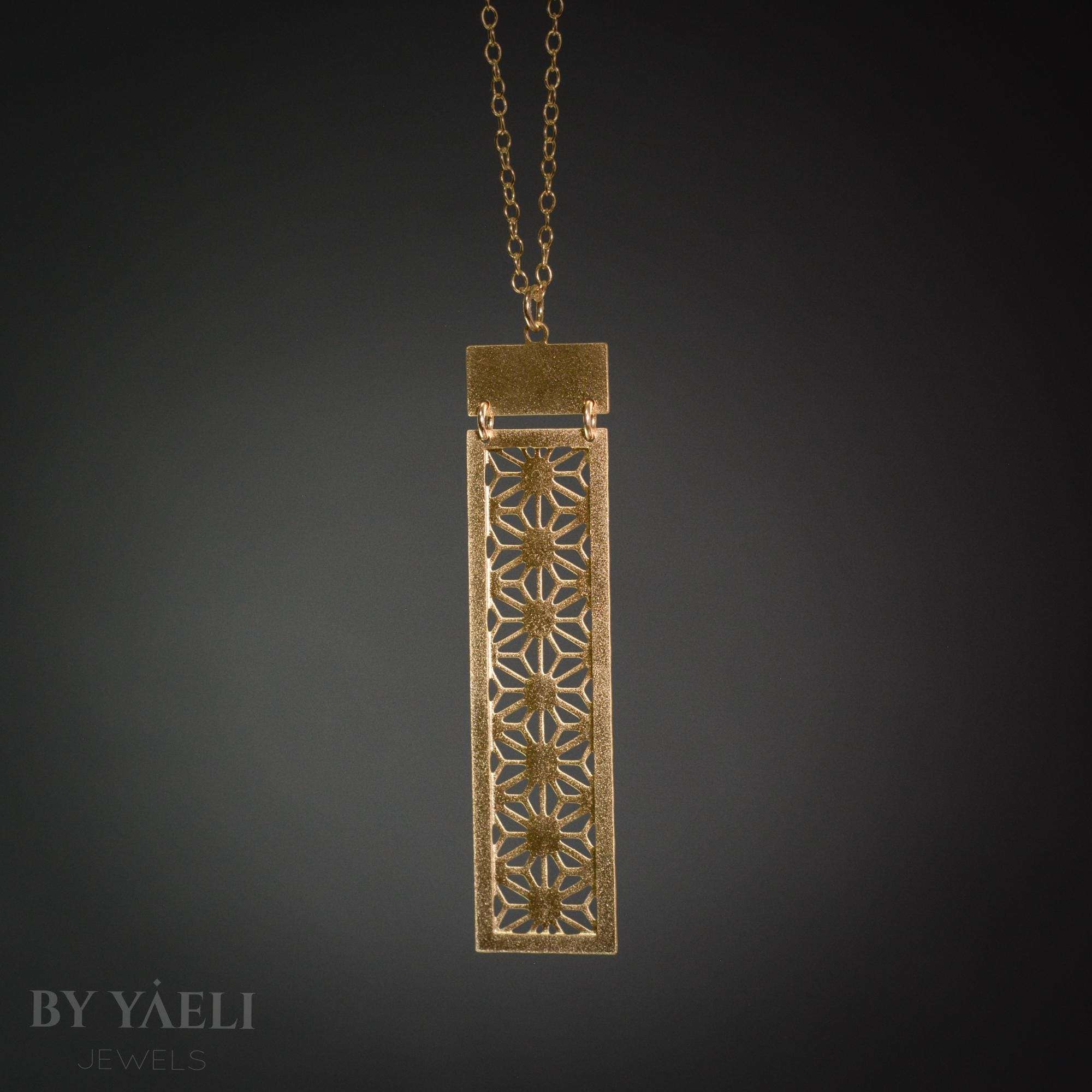 Rectangle necklace gold geometric necklace long necklace geometric jewelry Christmas gift for here