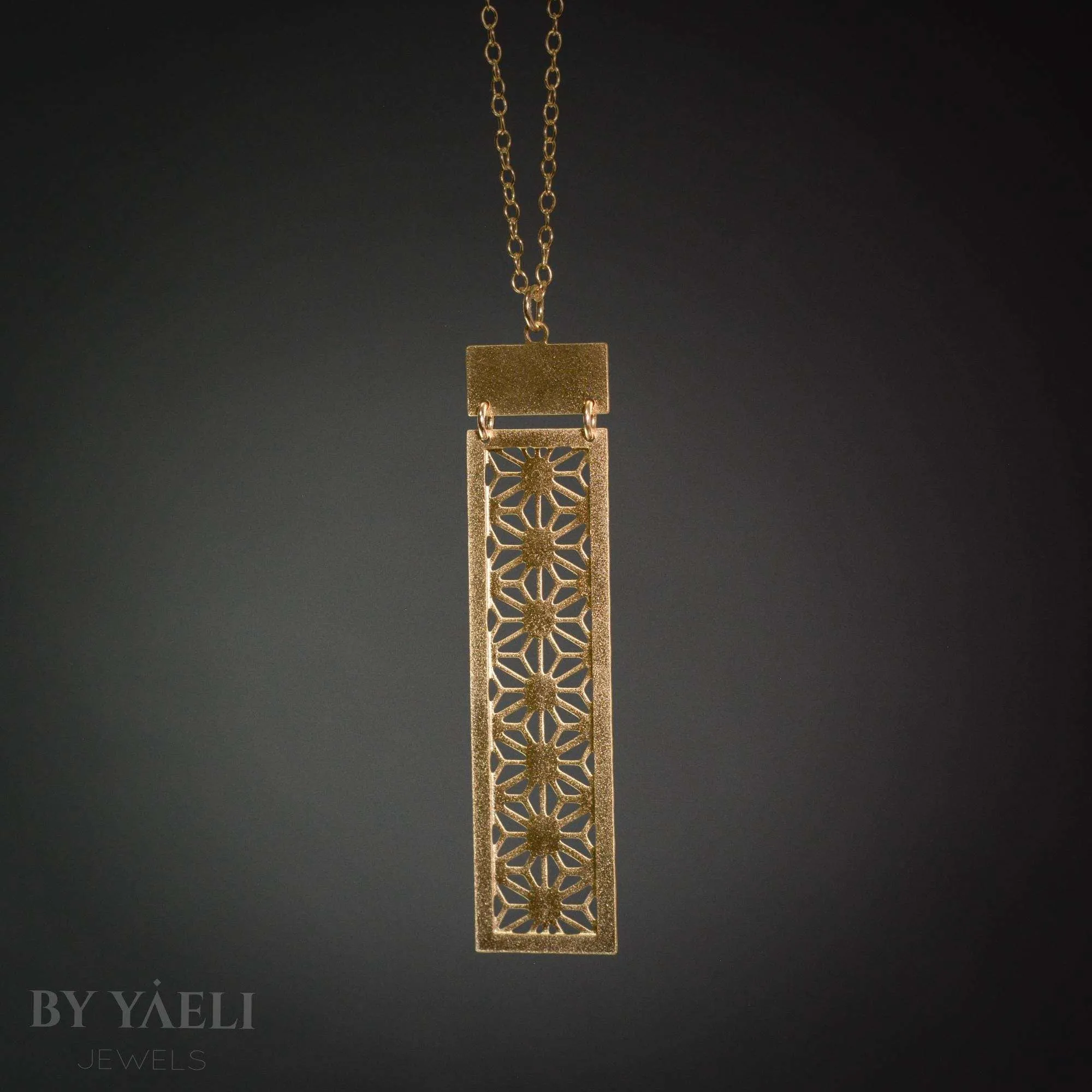Rectangle necklace gold geometric necklace long necklace geometric jewelry Christmas gift for here