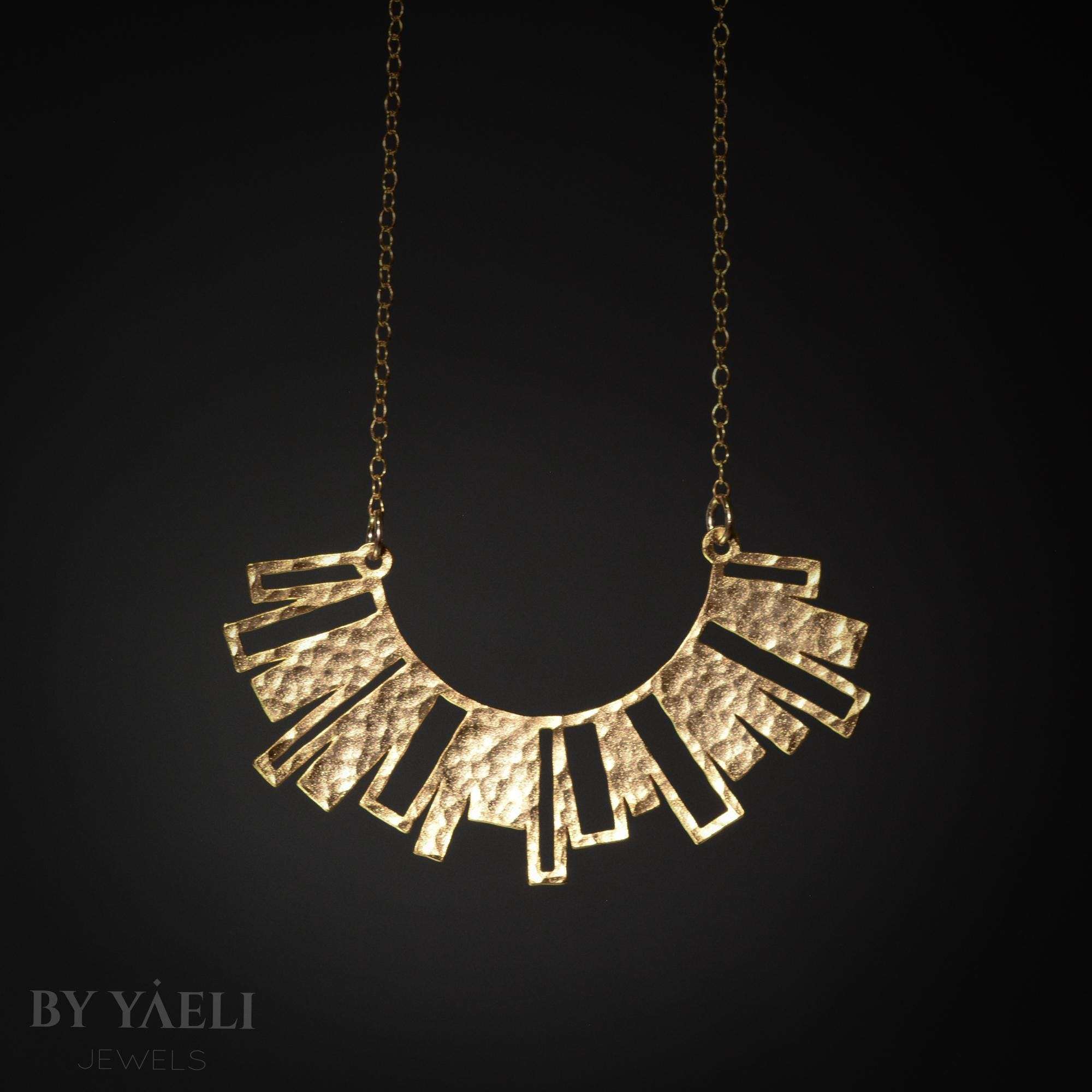 Geometric necklace gold rectangle necklace skyline geometric necklace