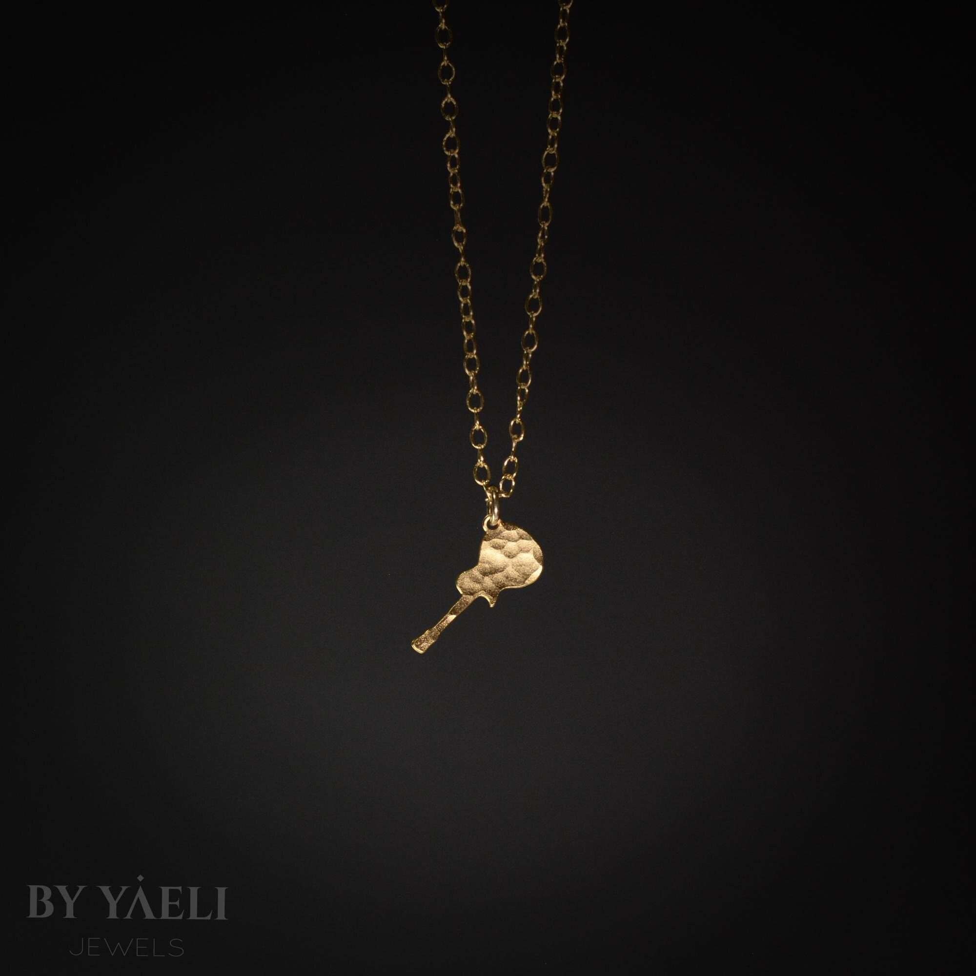 Guitar necklace gold electric guitar charm Gibson les Paul