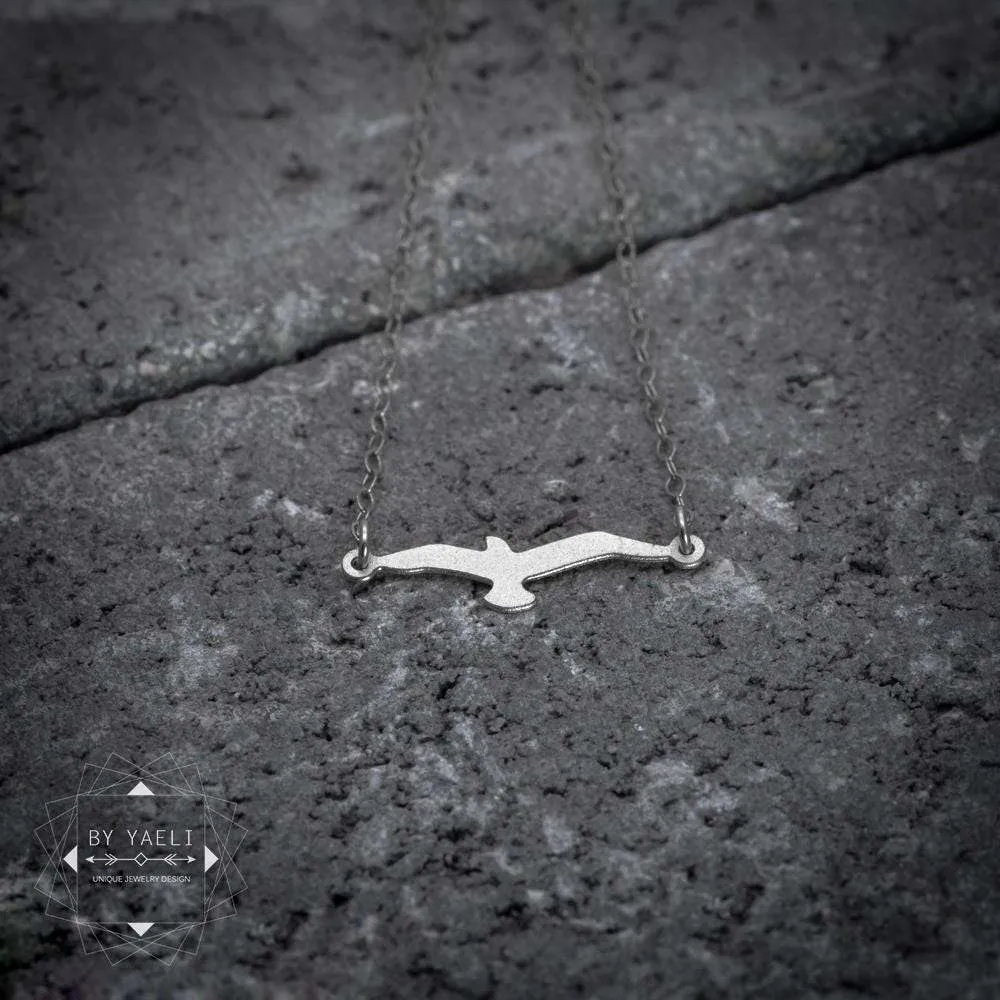 Seagull necklace silver bird necklace dainty minimalist simple bird pendant